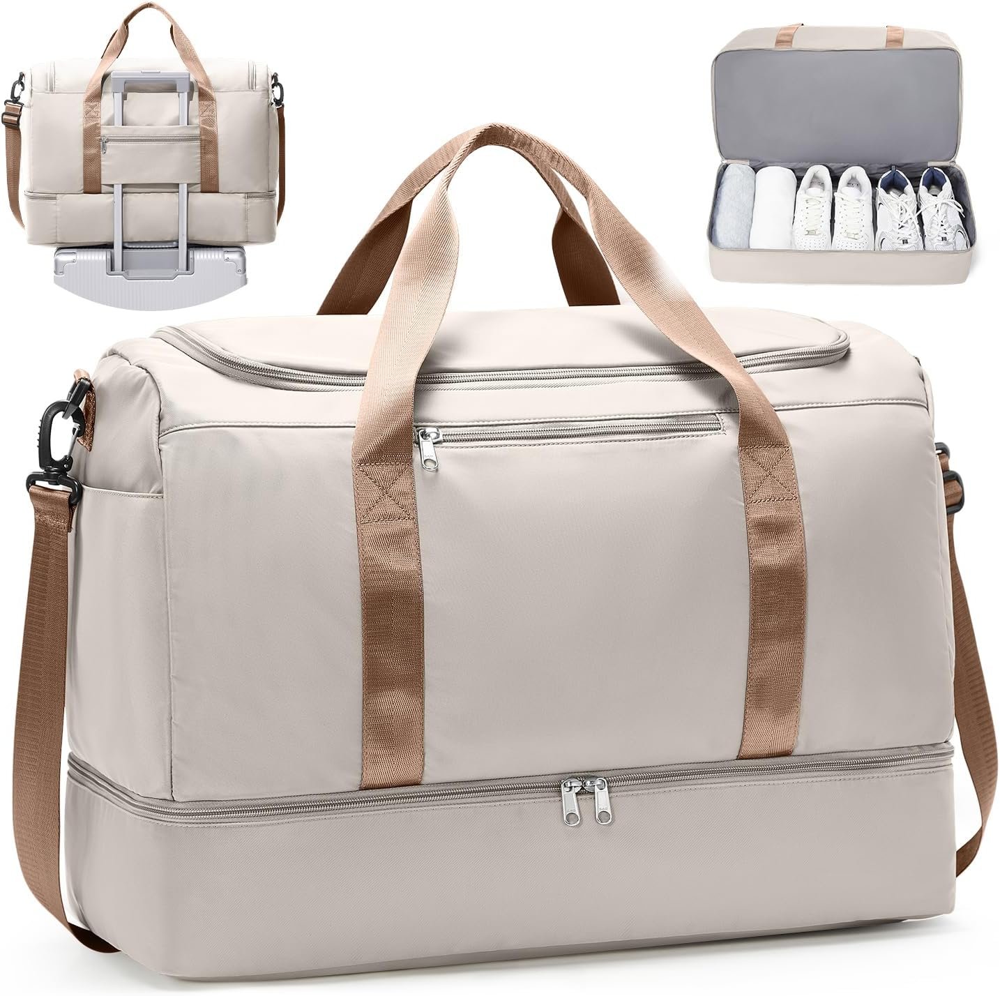 Private Label XL Weekender Duffle Bag with Shoe Compartment for Women, Custom Logo Carry On Overnight Bag for Gym Sports Business Trips, Water-Resistant Hospital Bag for Labor and Delivery Manufacturer