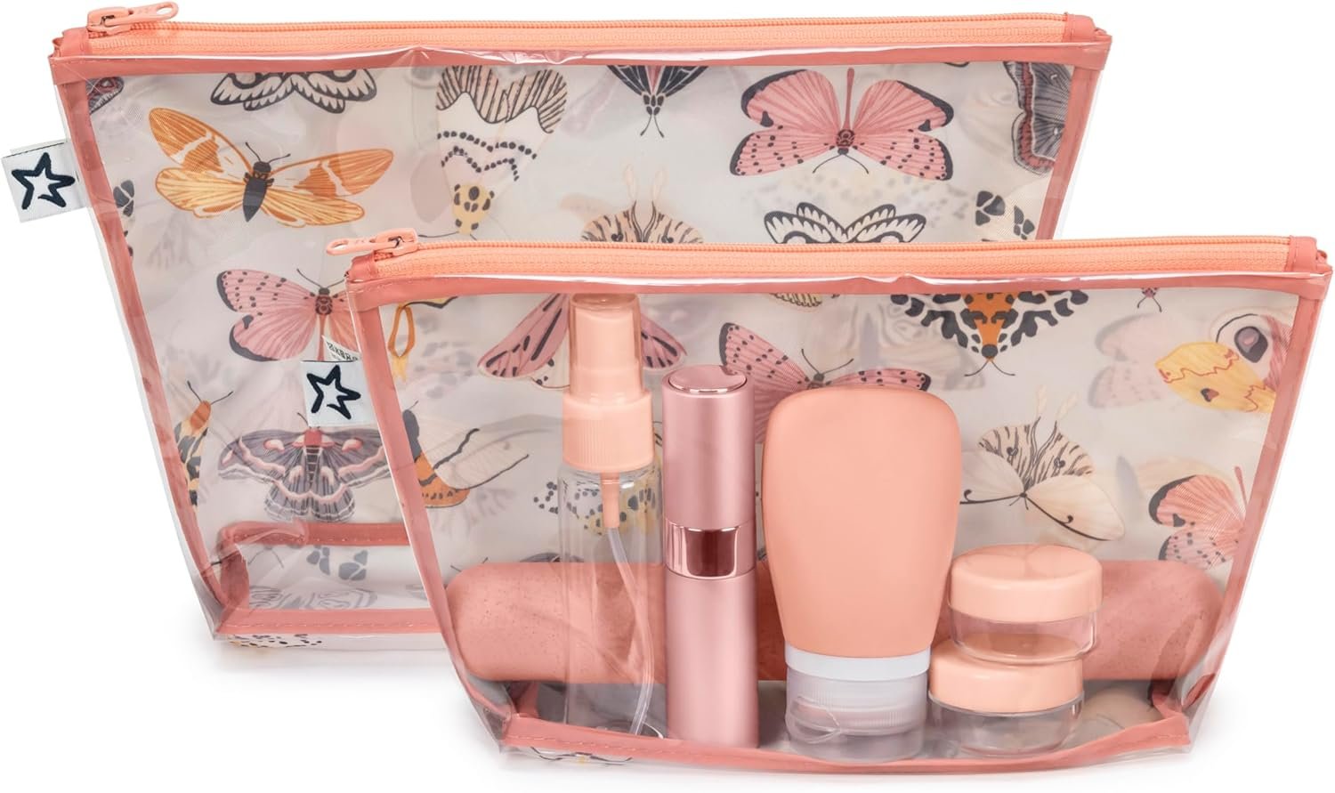 Custom Logo Diaper Bag Organizing Pouches | Private Label 2 Pack Mess-Proof Travel Organizer Bags with Structured Bottom & Clear Front | Factory TSA Approved Toiletry Bag Set for Baby and Mom Essentials