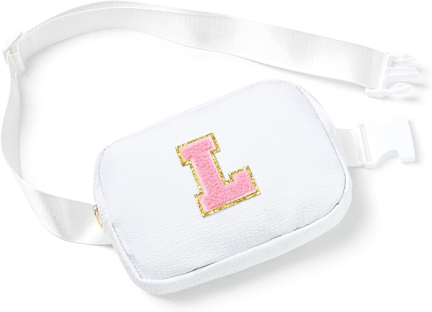 Custom Logo Initial Letter Belt Bag Private Label Stylish Fanny Pack for Teen Girls Cute Trendy Crossbody Birthday Christmas Gift White Letter L Manufacturer