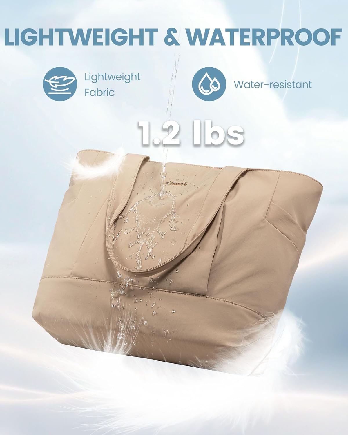 Private Label Tote Bag for Women Work Travel Lightweight Laptop Teacher Purse with Custom Logo Khaki Manufacturer