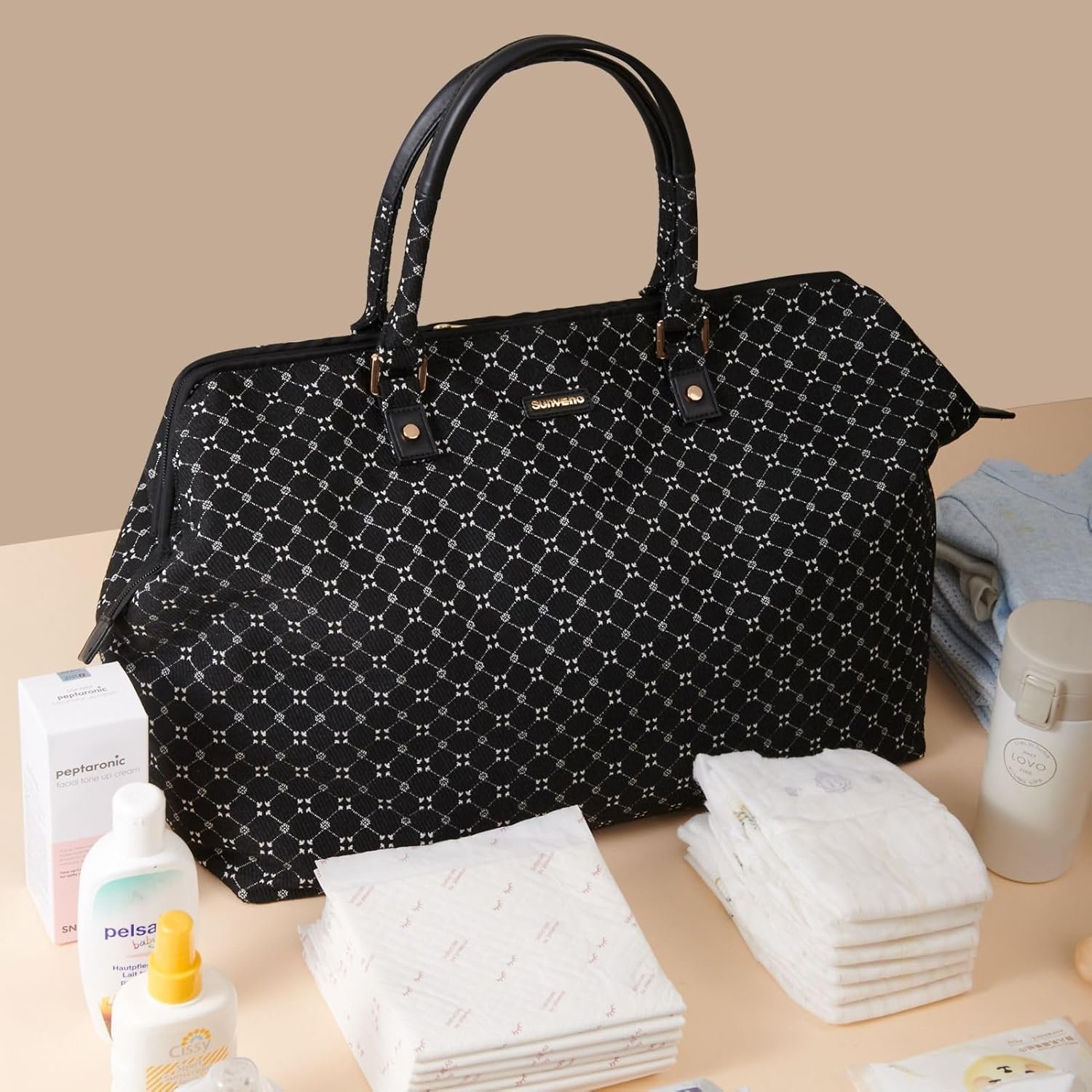 Private Label Large Hospital Bag for Labor and Delivery Custom Logo Mommy Weekender Diaper Bag Tote Factory Travel Bag for Mom & Baby