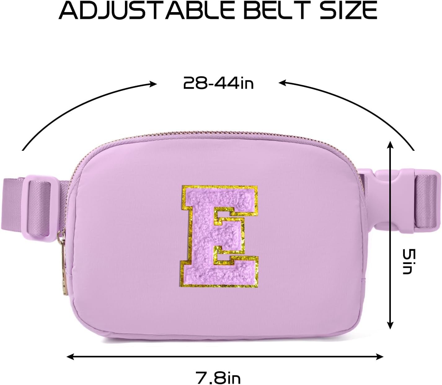 Manufacturer Belt Bag Fanny Pack Crossbody Bags with Custom Logo Initial Letter Patch for 8 9 10 11 12 Year Old Girls Private Label Birthday Gifts for Teen Girls Women Lavender-E
