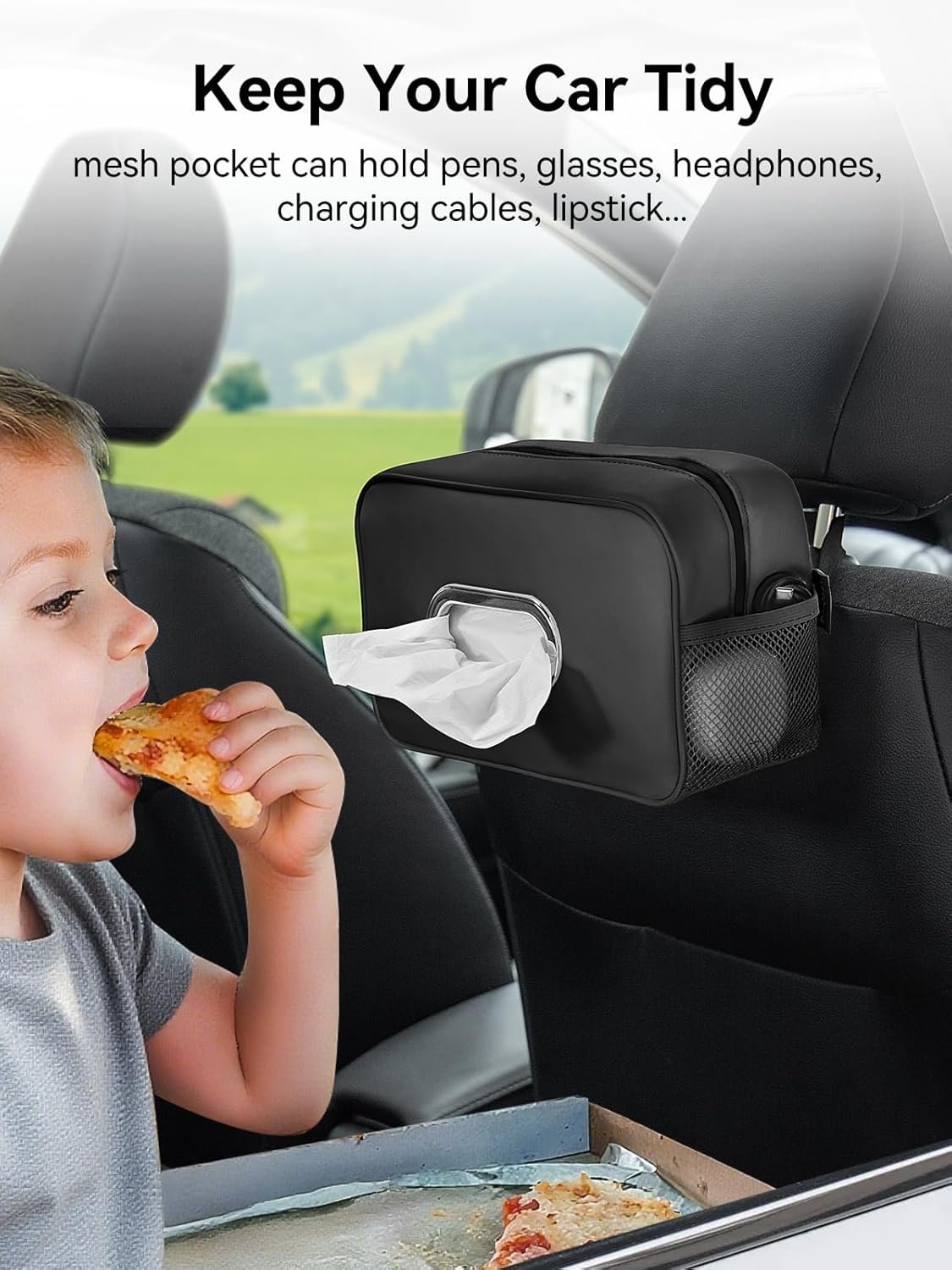 Private Label Multi-Functional Car Tissue Holder with 2 Storage Nets and Custom Logo Upgraded PU Leather Tissue Box Cover Large Rectangle Organizer Fits 100-160 Regular Size Tissues Keeps Car Tidy Black Manufacturer Private Label Multi-Functional Car Tissue Holder with 2 Storage Nets and Custom Logo Upgraded PU Leather Tissue Box Cover Large Rectangle Organizer Fits 100-160 Regular Size Tissues Keeps Car Tidy Black Manufacturer