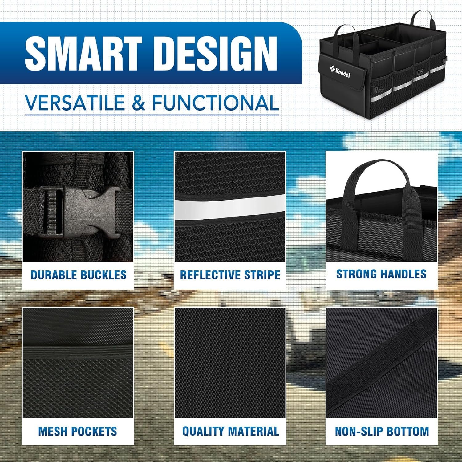 Custom Logo Collapsible Car Trunk Organizer with Lid and Private Label Storage for SUV Truck Sedan from Manufacturer (Medium, Black) Custom Logo Collapsible Car Trunk Organizer with Lid and Private Label Storage for SUV Truck Sedan from Manufacturer (Medium, Black)