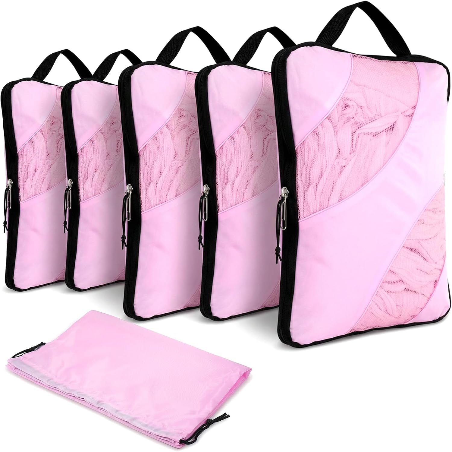 Factory Direct 6 Set Compression Packing Cubes, Expandable Large with Custom Logo for Suitcases and Backpacks, Compression Suitcase Organizers with Shoe Bag Private Label for Travel