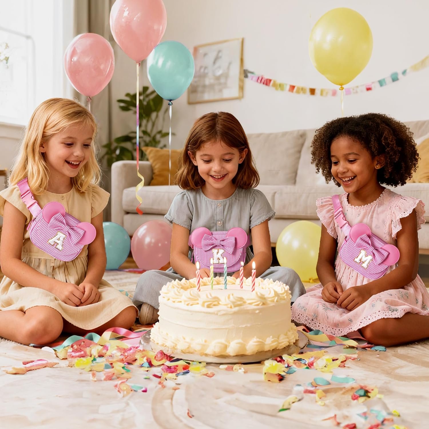 Private Label Easter Basket Stuffers Birthday Gifts for 4 5 6 7 8 Year Old Girls Pink Initial Crossbody Bag Fanny Pack Sling Purse with Custom Logo from Manufacturer