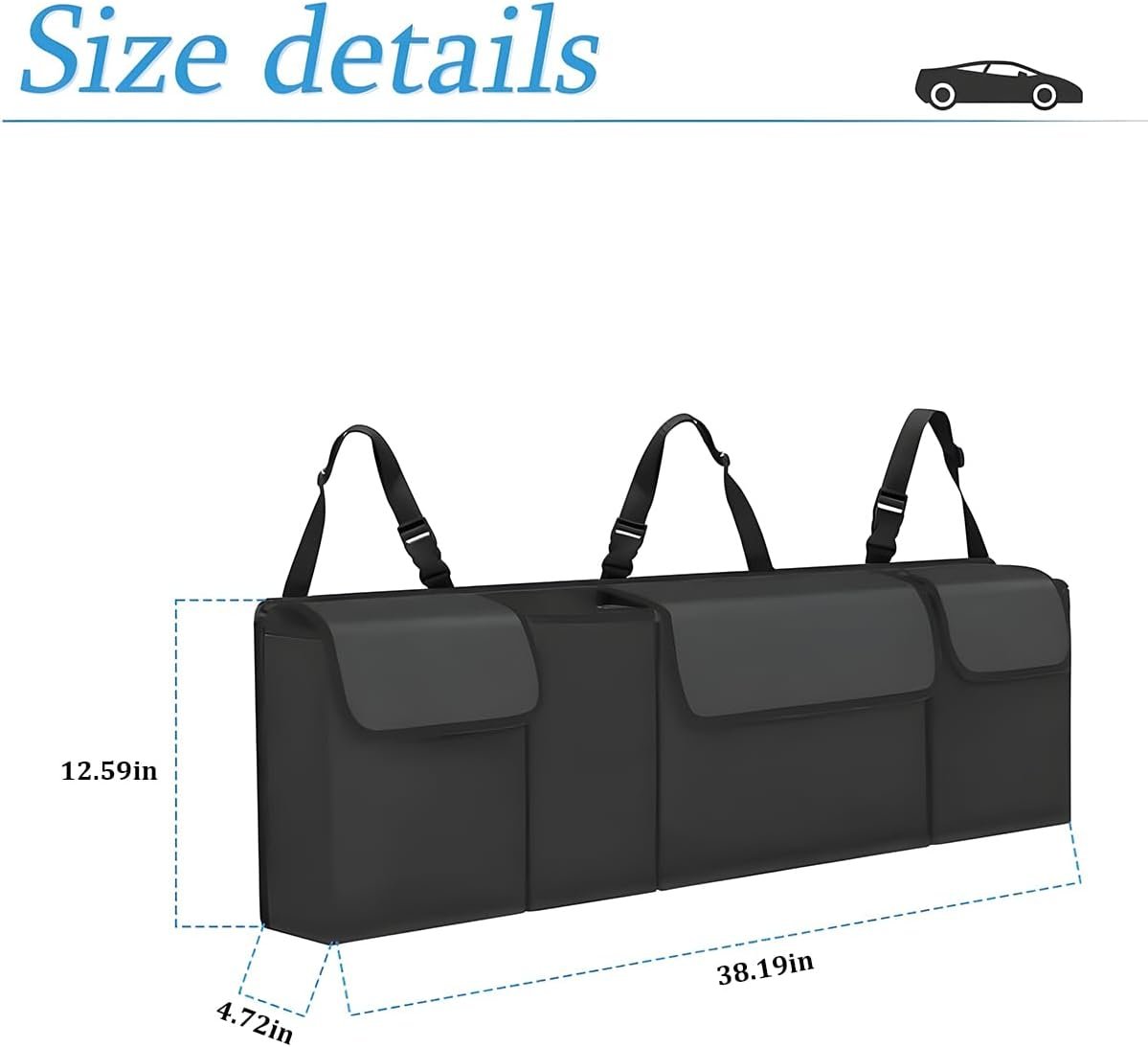 Private Label Car Trunk Organizer Storage, Custom Logo Waterproof Collapsible Backseat Hanging Organizer for SUV Truck MPV with 4 Pockets, Black Car Interior Accessories Manufacturer Private Label Car Trunk Organizer Storage, Custom Logo Waterproof Collapsible Backseat Hanging Organizer for SUV Truck MPV with 4 Pockets, Black Car Interior Accessories Manufacturer