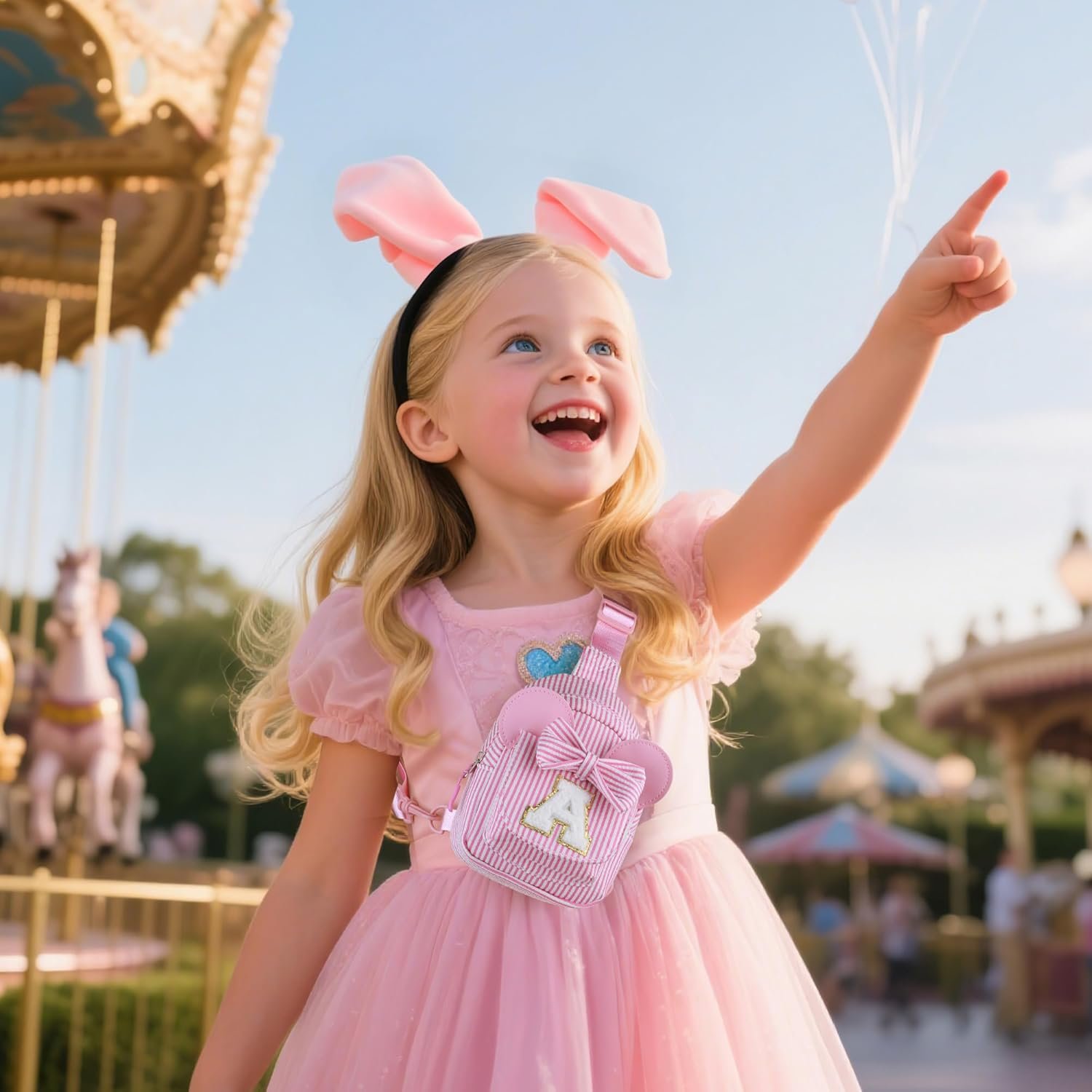 Private Label Small Pink Initial Monogram Crossbody Sling Bag Purse (Pink A) Easter Basket Stuffers for Toddler Girls Kids, Custom Logo Easter Birthday Gifts Manufacturer