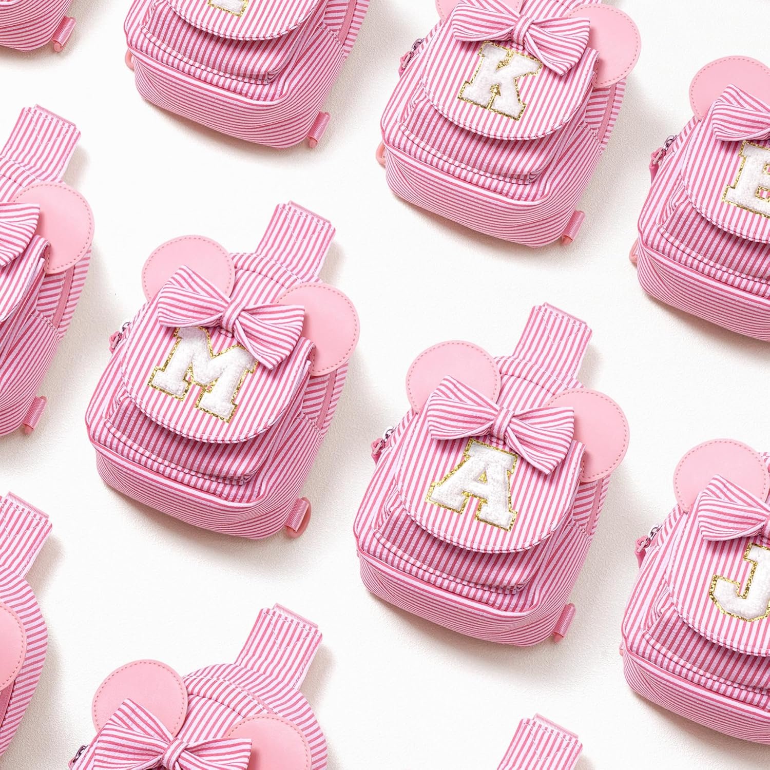 Private Label Small Pink Initial Monogram Crossbody Sling Bag Purse (Pink A) Easter Basket Stuffers for Toddler Girls Kids, Custom Logo Easter Birthday Gifts Manufacturer