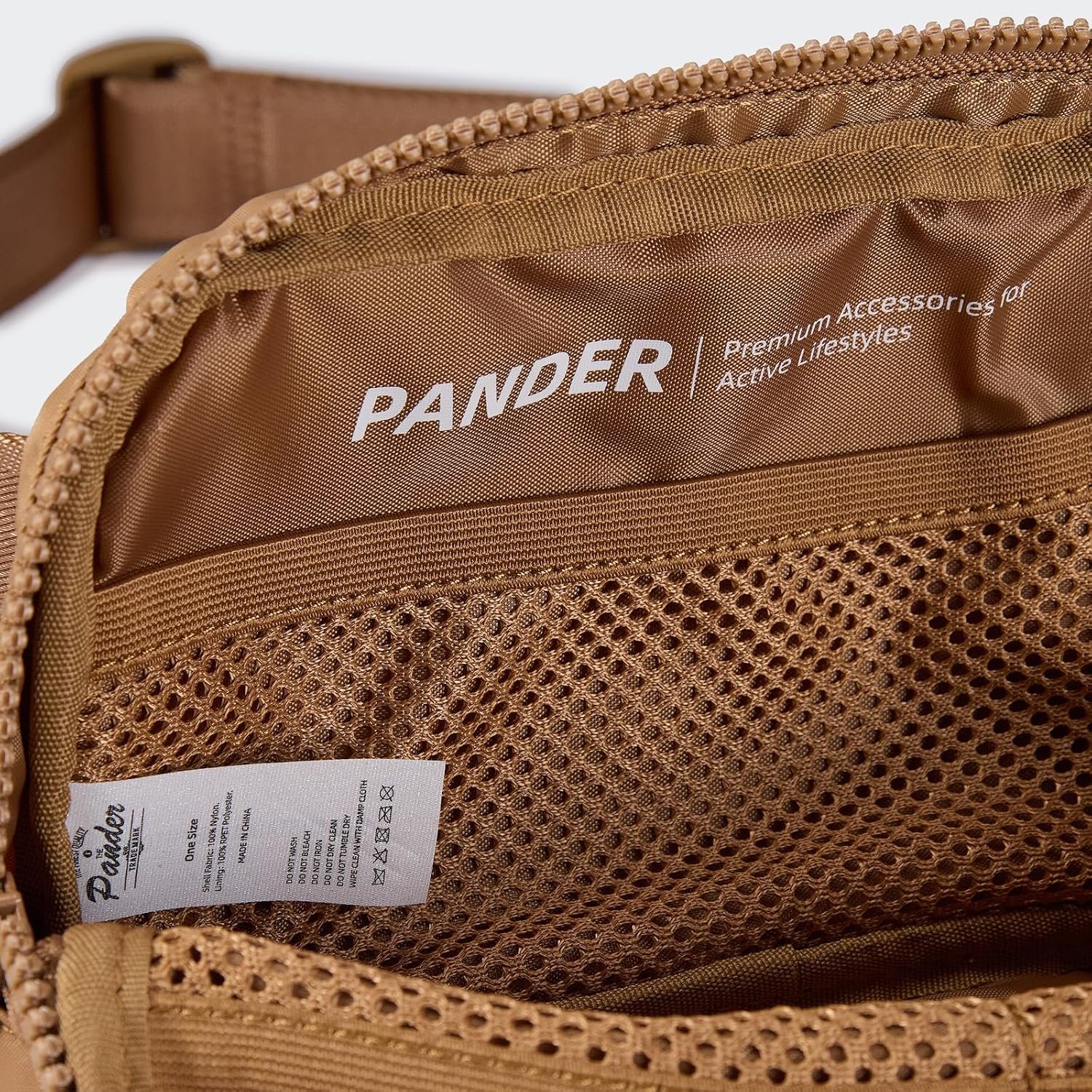 Private Label Two-Way Zipper Fanny Pack Nylon Everywhere Belt Bag for Women Custom Logo Water Repellent Waist Crossbody with Adjustable Strap Factory Caramel Brown