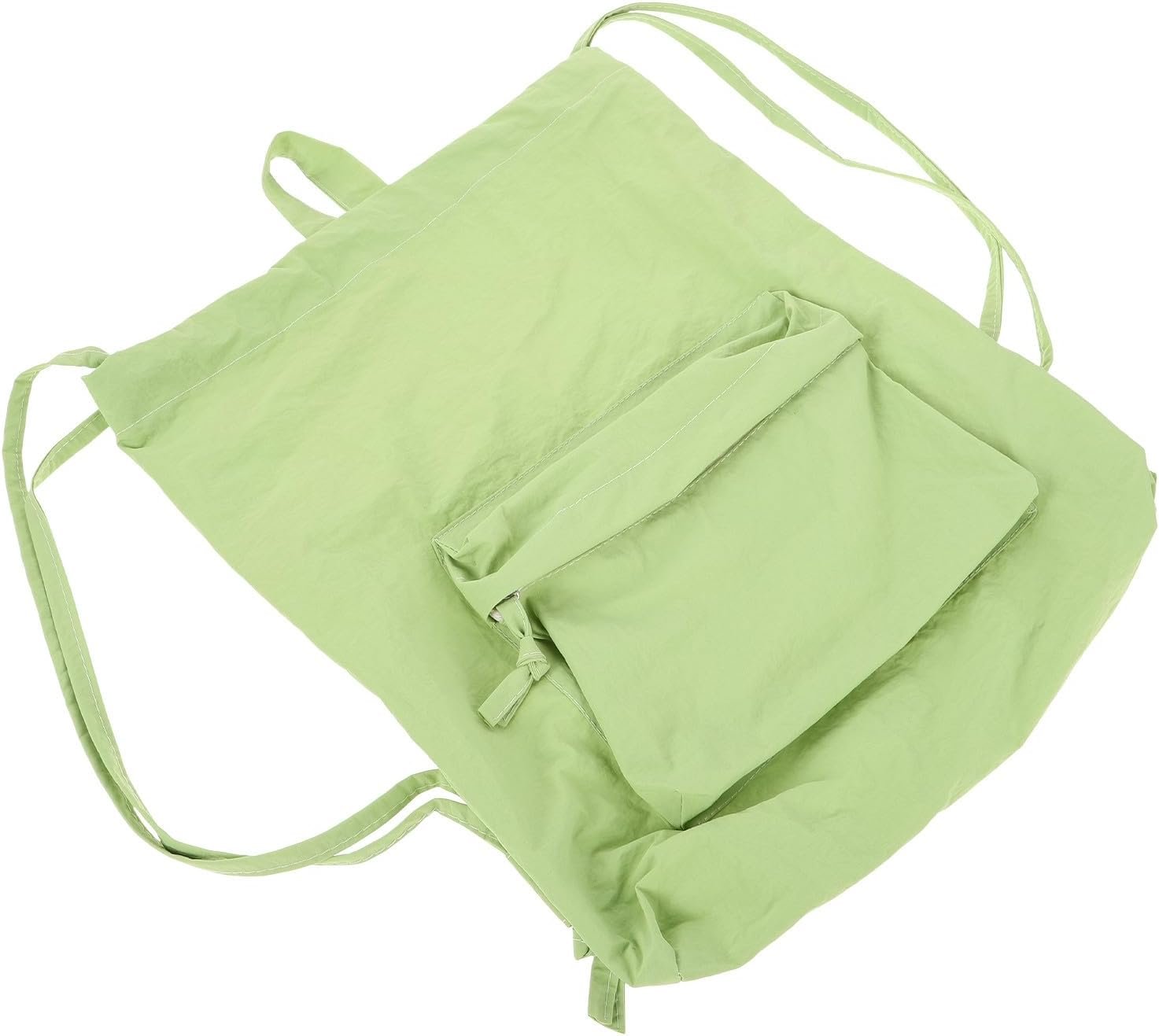 Private Label Drawstring Backpack Nylon Sports String Bag Water Resistant Gym Tote Custom Logo Unisex Lightweight Casual Daypack Factory for Travel School Outdoor Use Green