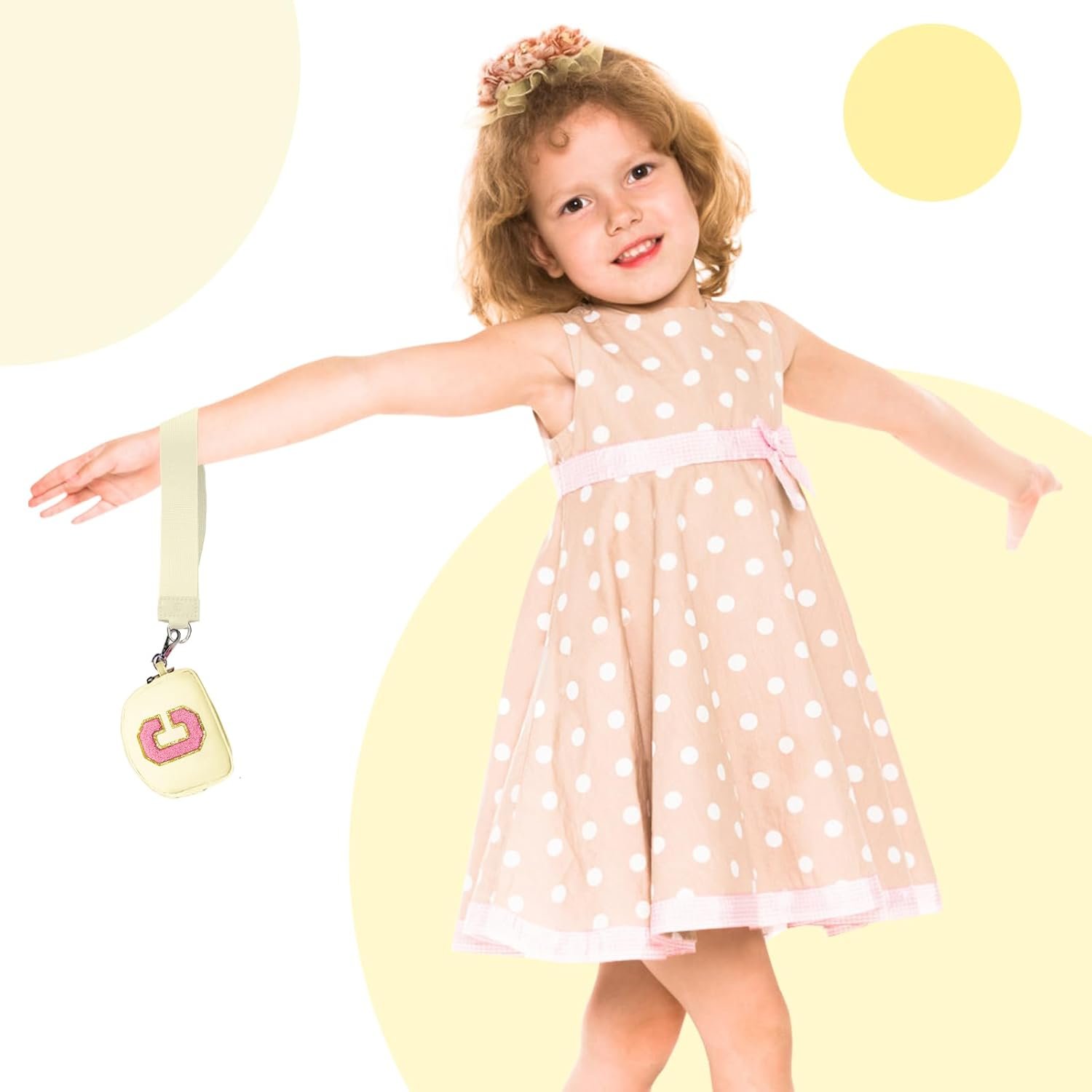 Custom Logo Crossbody Bags Fanny Packs with Initial Letter Patch Private Label Birthday Gifts for 4 5 6 7 8 9 10 11 12 13 Year Old Girls Teens (C, Cream) Manufacturer