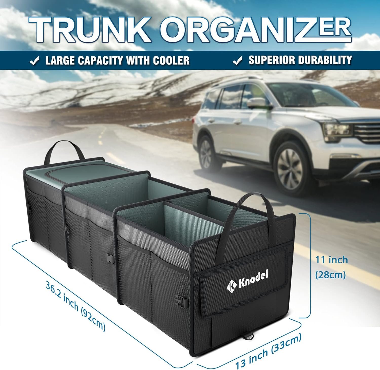 Private Label Sturdy Heavy Duty Collapsible Car Trunk Organizer with Custom Logo Premium Insulated Cooler Bag 3 Compartments for Car SUV Truck Van Large Black Manufacturer Private Label Sturdy Heavy Duty Collapsible Car Trunk Organizer with Custom Logo Premium Insulated Cooler Bag 3 Compartments for Car SUV Truck Van Large Black Manufacturer
