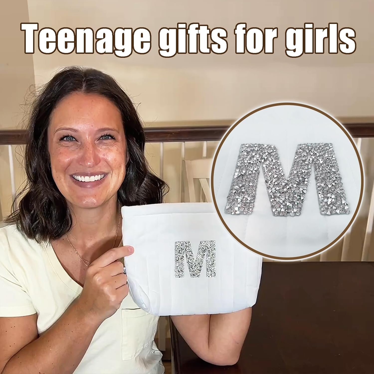 Custom Logo Personalized Makeup Cosmetic Bags - Private Label Manufacturer for Birthday Gifts for Women Moms Best Friends Brides Bridesmaids (A, Diamond)