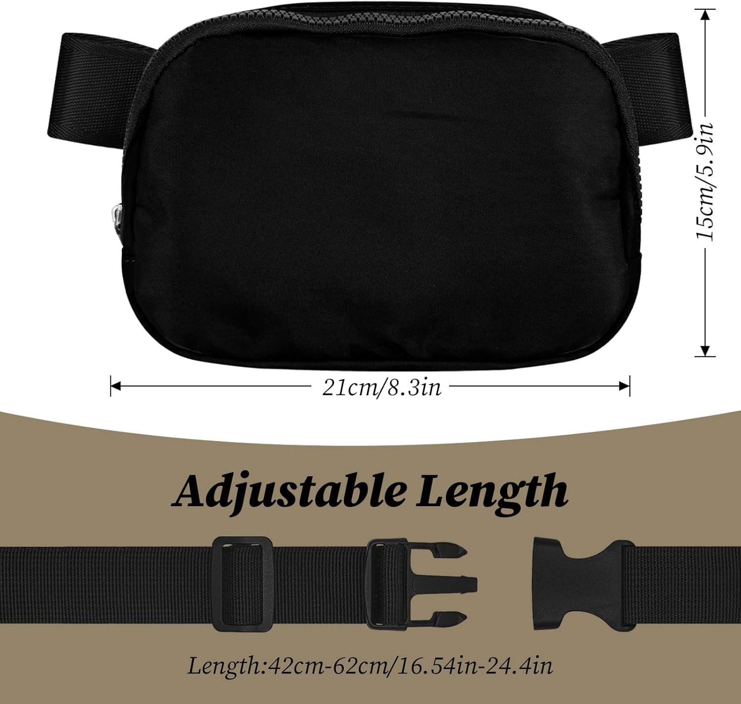 Custom Logo Black Fashion Waist Packs Private Label Mini Solid Color Fanny Pack Compact and Functional Belt Bag with Adjustable Strap for Women and Men Hiking Sports Outdoor Activities Manufacturer