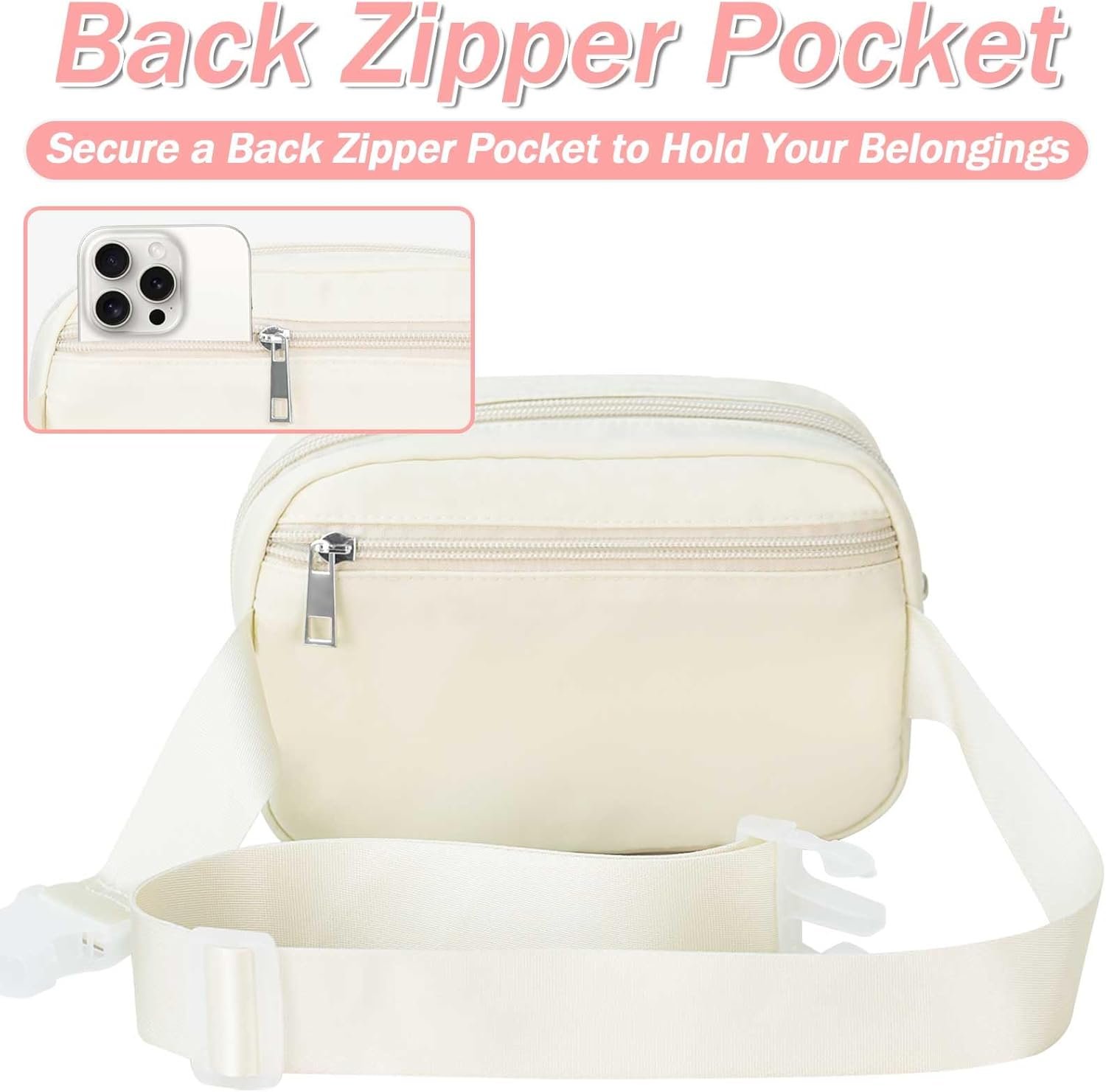 Custom Logo Fanny Pack Belt Bags for Girls Kids Ages 3-13 - Private Label Initial Purse Birthday Gifts Fashion Waist Packs Manufacturer Beige M for Teens Daughters Sisters