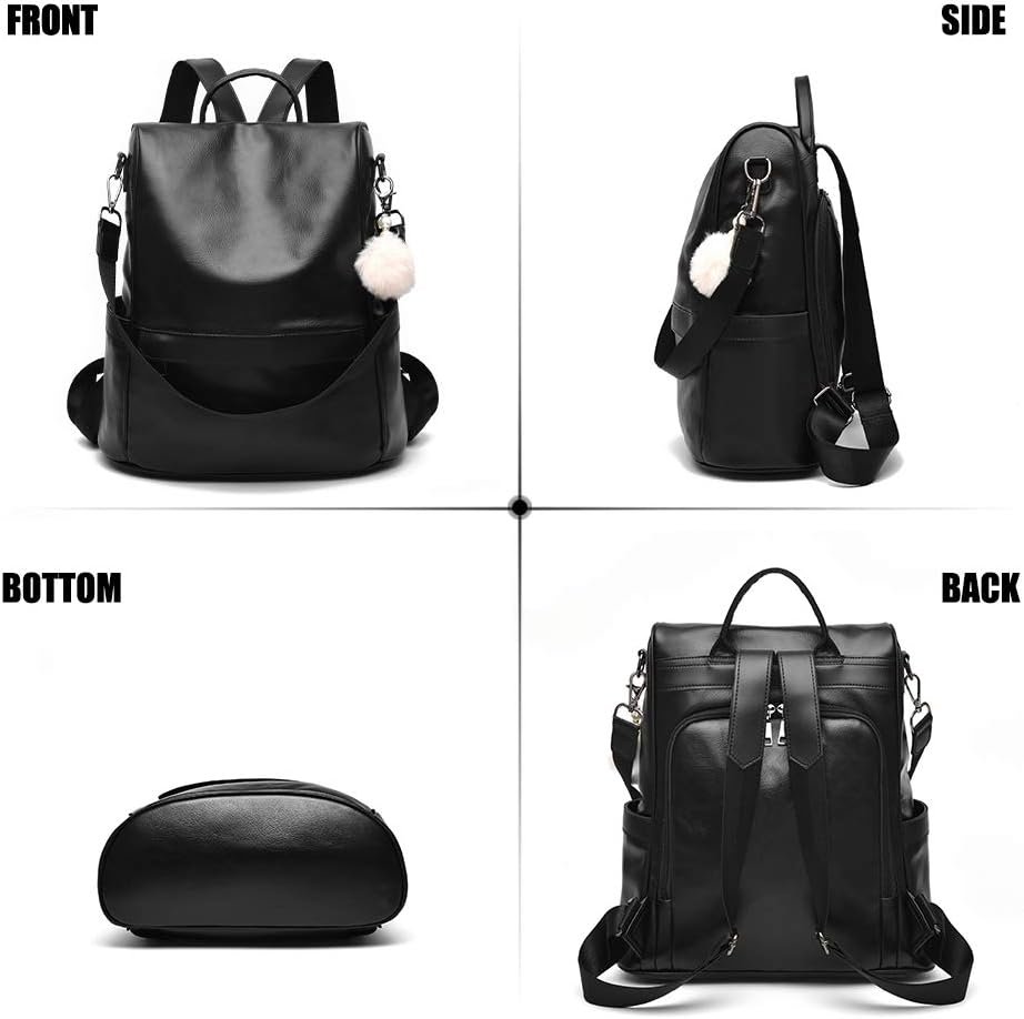 Custom Logo Women PU Leather Anti-theft Casual Backpack Purse Private Label Fashion Shoulder Satchel Bag Manufacturer