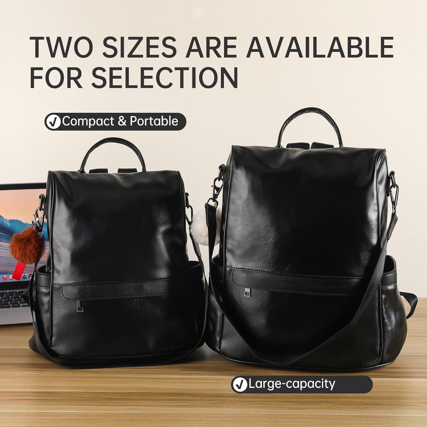 Custom Logo Women PU Leather Anti-theft Casual Backpack Purse Private Label Fashion Shoulder Satchel Bag Manufacturer