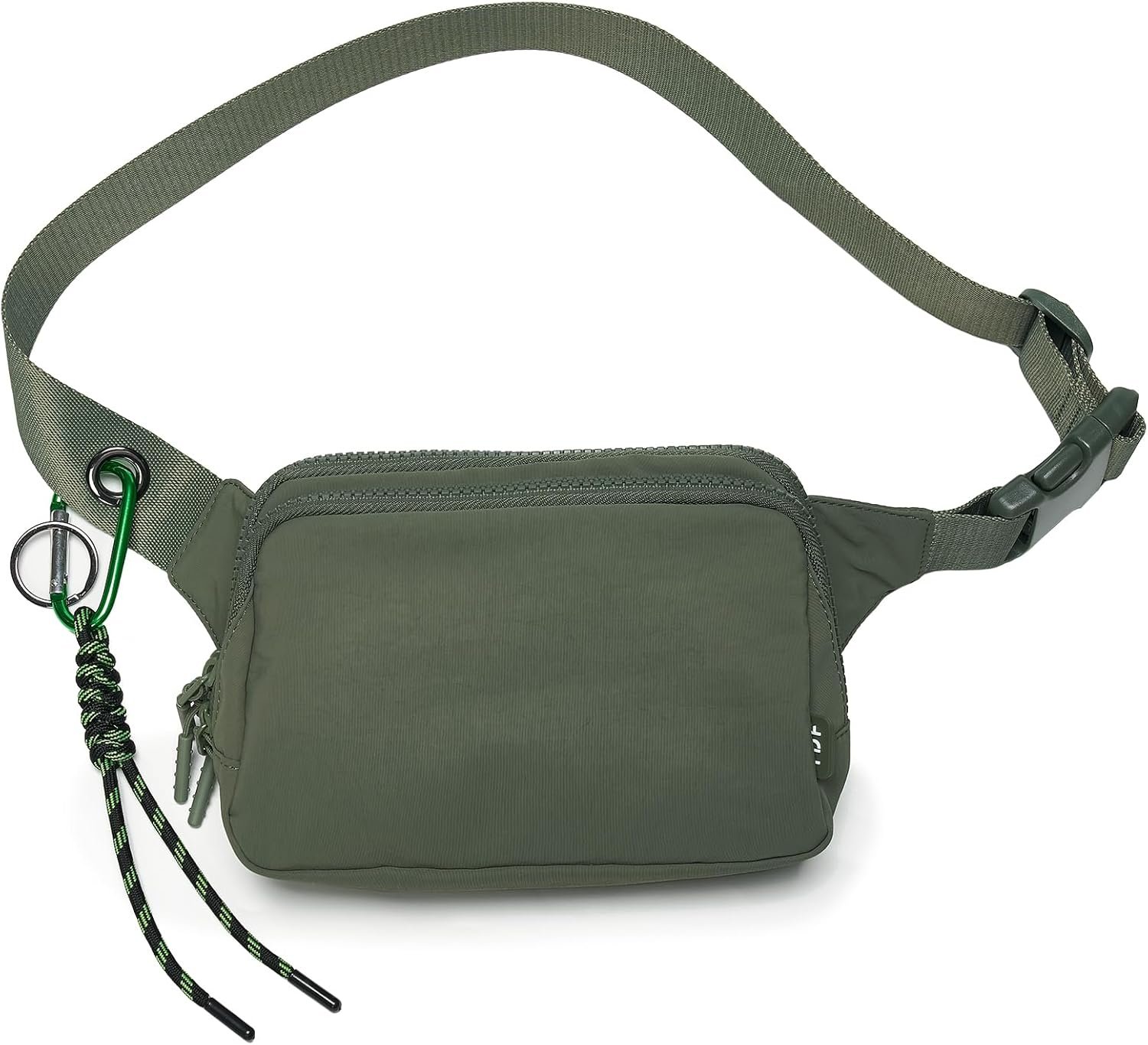 Custom Logo Belt Bag for Women Private Label Crossbody Fanny Pack with Adjustable Strap & Key Clip Water Resistant Nylon Sling Purse for Festival Gym Summer Outfits from Manufacturer (Sage Green)