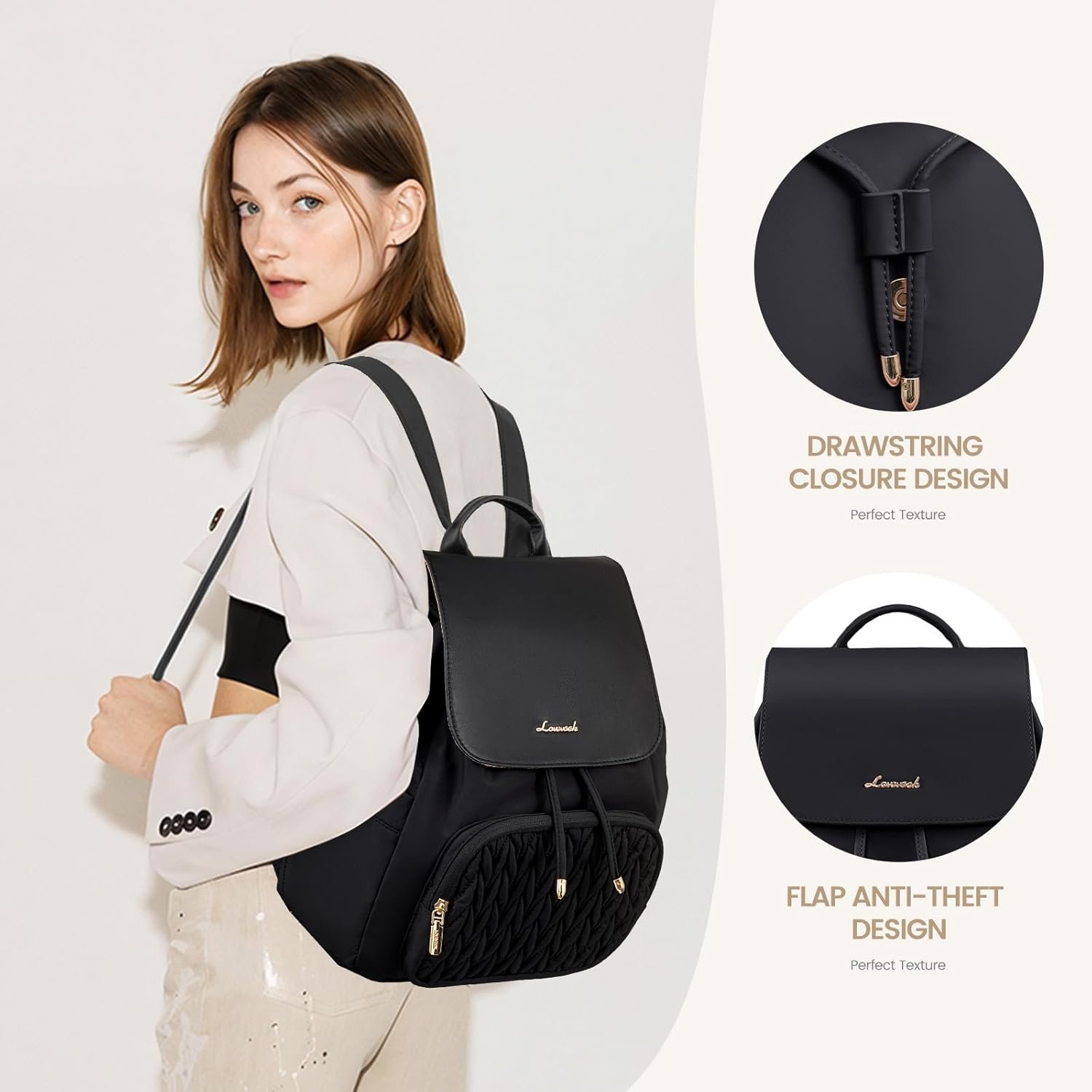 Private Label Women's Small Backpack Purse for Travel Work College Shopping, Cute 14 Inch Fashion Daypack with Anti-theft Pocket Custom Logo Manufacturer