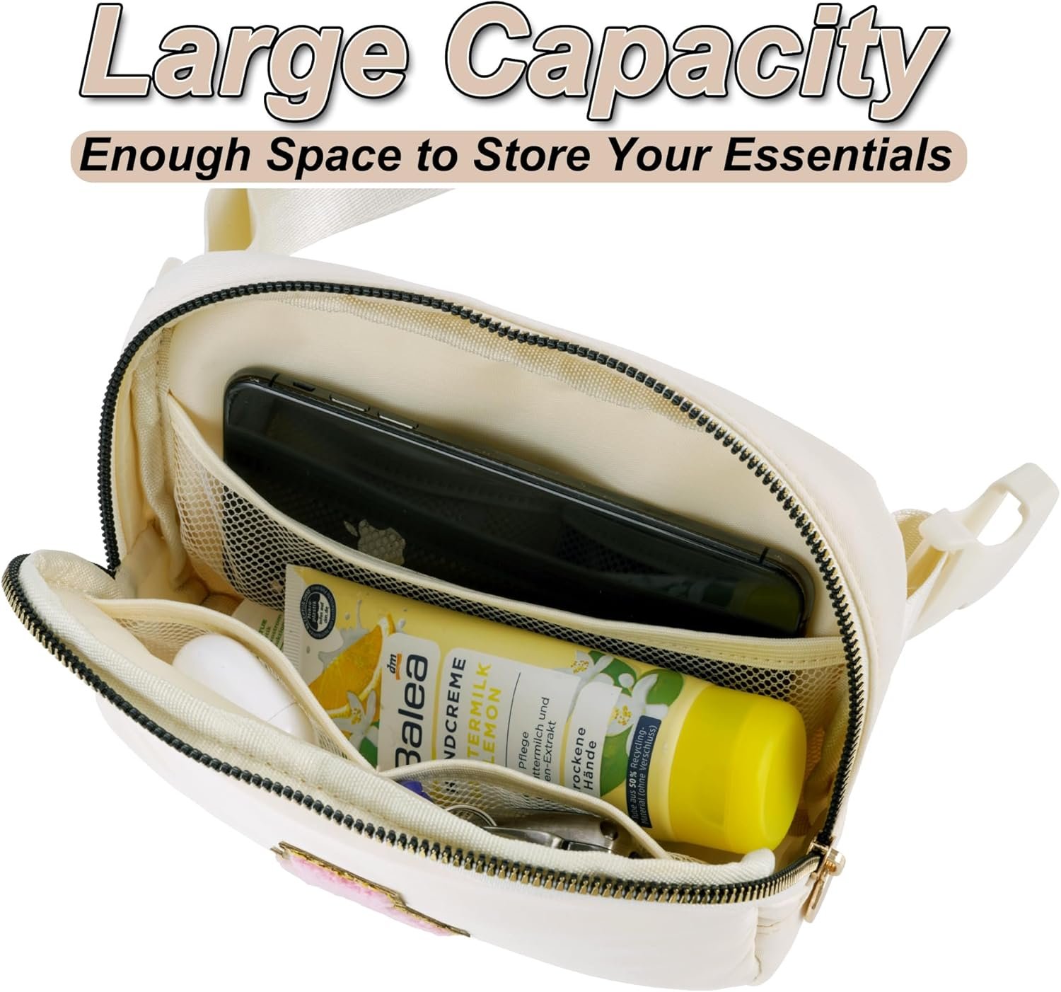 Private Label Personalized Belt Bag for Women and Girls - Custom Logo Fashion Mini Waist Packs with Adjustable Strap Initial Letter - Trendy Travel Fanny Pack Crossbody Teen Gifts Manufacturer | Cream F