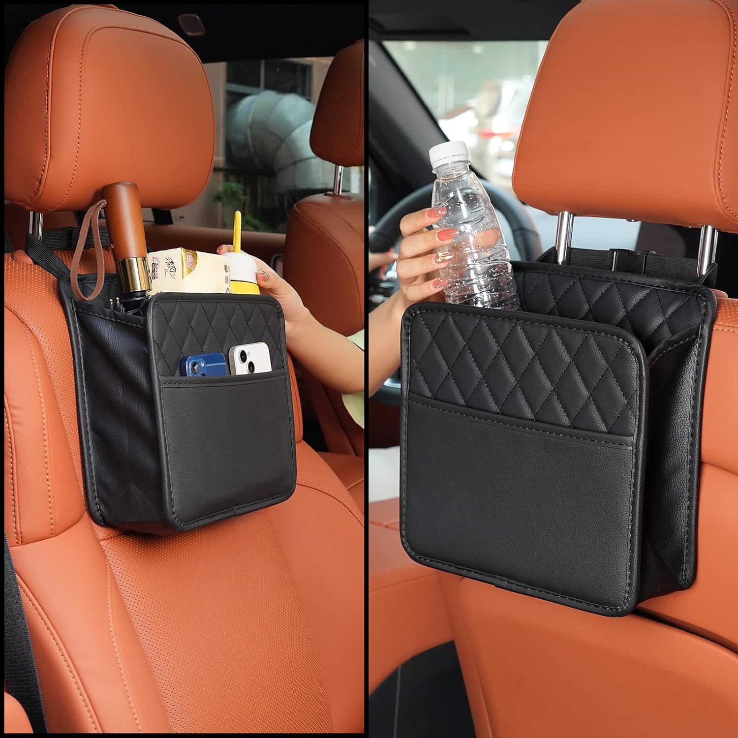Private Label Car Seat Back Hanging Multi-Pocket Organizer Document Holder Bottle Storage Bag with Custom Logo Kids Travel Manufacturer