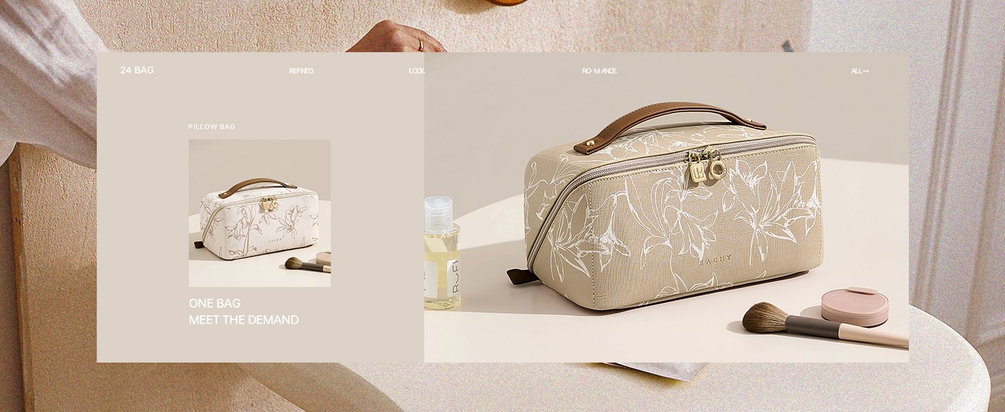 Manufacturer Large Capacity Travel Makeup Cosmetic Bag for Women Private Label Waterproof Portable Open Flat Toiletry Pouch Custom Logo (F-Beige)