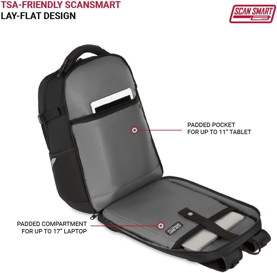 Custom Logo Travel Tech Pro Laptop Backpack – Fits Laptops up to 16” Private Label ScanSmart TSA-Friendly with Multiple Organizer Pockets – Manufacturer Black Custom Logo Travel Tech Pro Laptop Backpack – Fits Laptops up to 16” Private Label ScanSmart TSA-Friendly with Multiple Organizer Pockets – Manufacturer Black