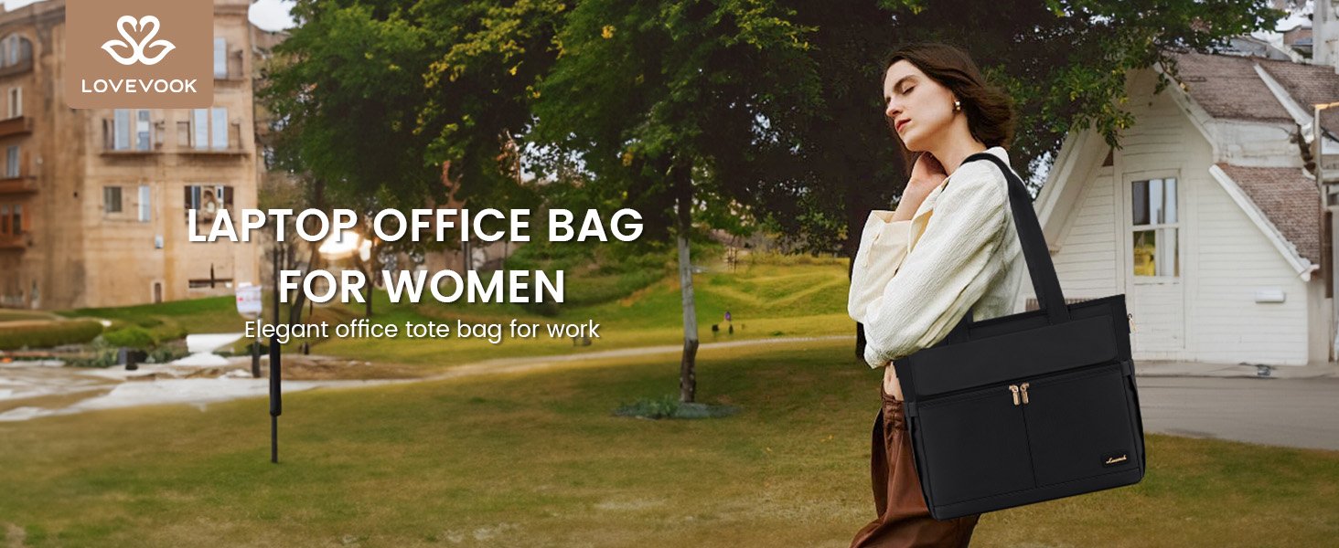 Private Label Teacher Tote Bag for Women 15.6 Inch Laptop Bag with Large Cup Pocket Custom Logo Large Capacity Multi Pockets Nurse Work Bag Professional Briefcase Business Purse Handbag Gifts Manufacturer Black