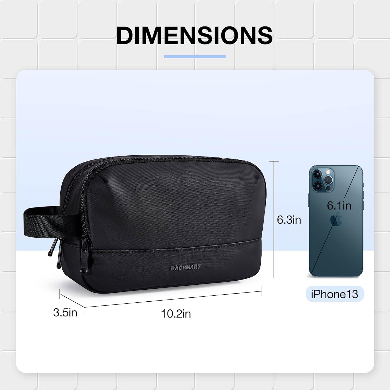 Private Label Travel Toiletry Bag for Men Water Resistant Dopp Kit Shaving Bag Custom Logo Black-Medium Manufacturer