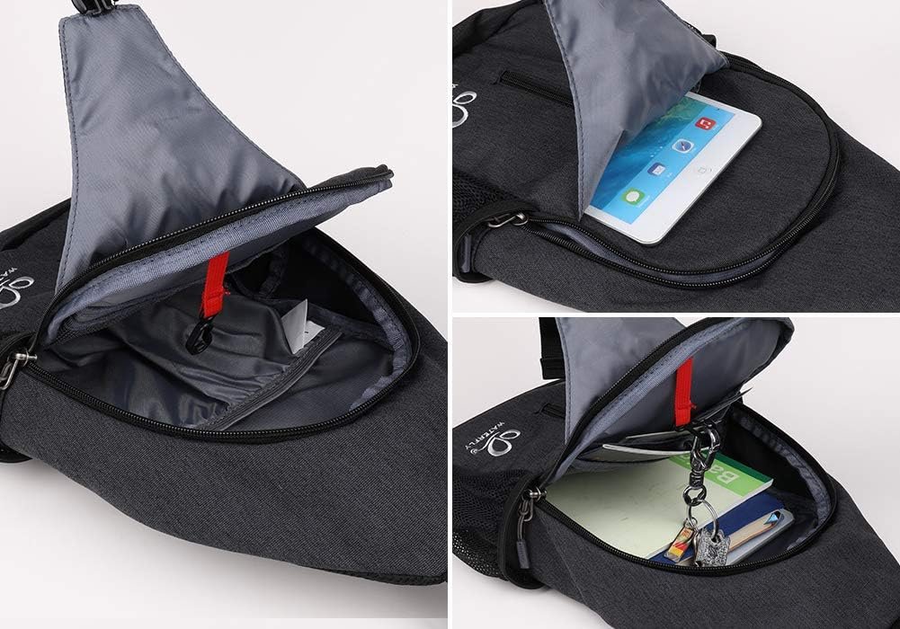 Manufacturer Crossbody Sling Backpack Custom Logo Travel Hiking Chest Bag Private Label Daypack (Black)