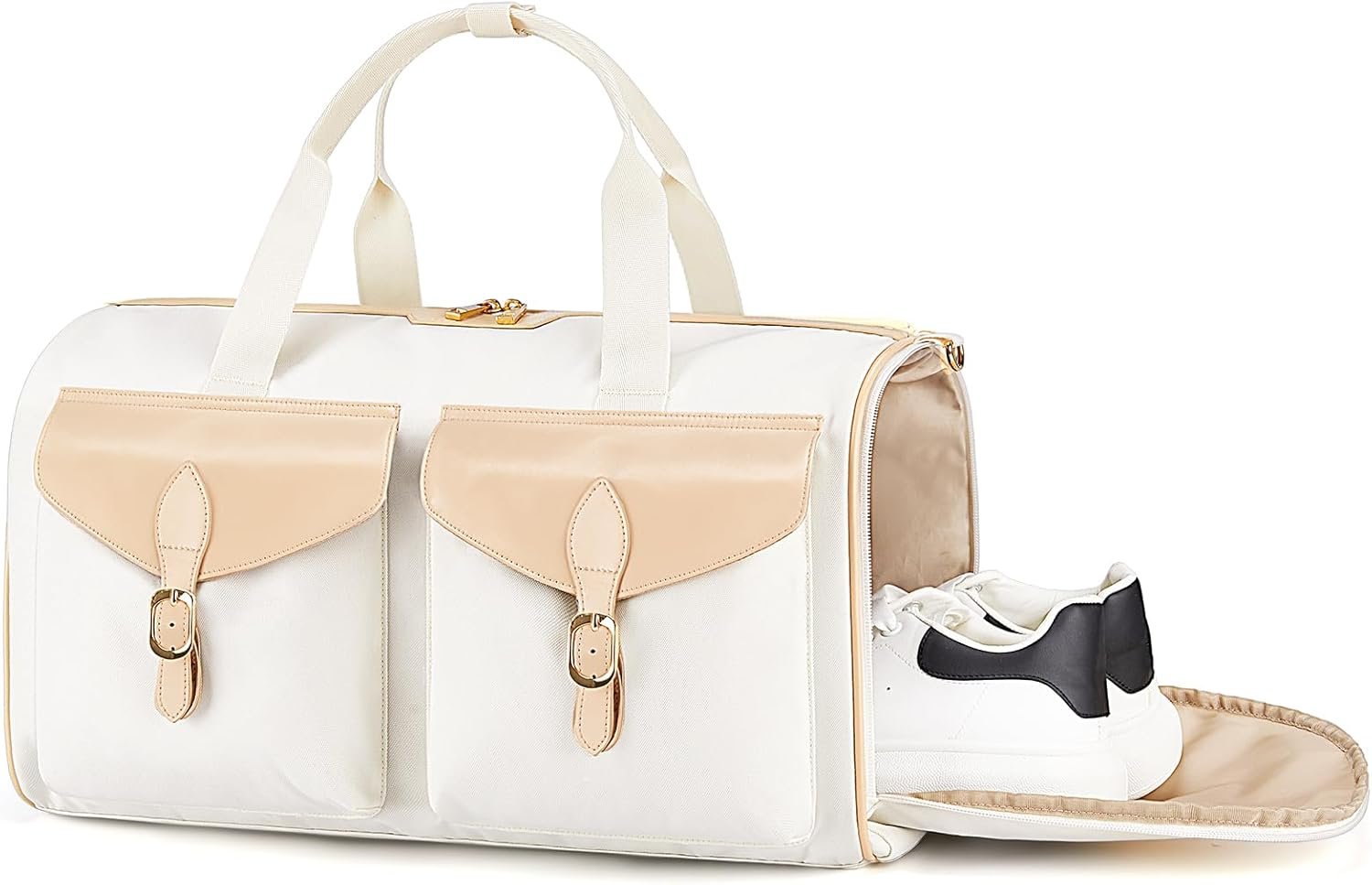 Manufacturer Womens Vintage Weekender Duffel Bag Custom Logo Overnight Gym Carry-On Personal Item for Travel Private Label Beige Manufacturer Womens Vintage Weekender Duffel Bag Custom Logo Overnight Gym Carry-On Personal Item for Travel Private Label Beige