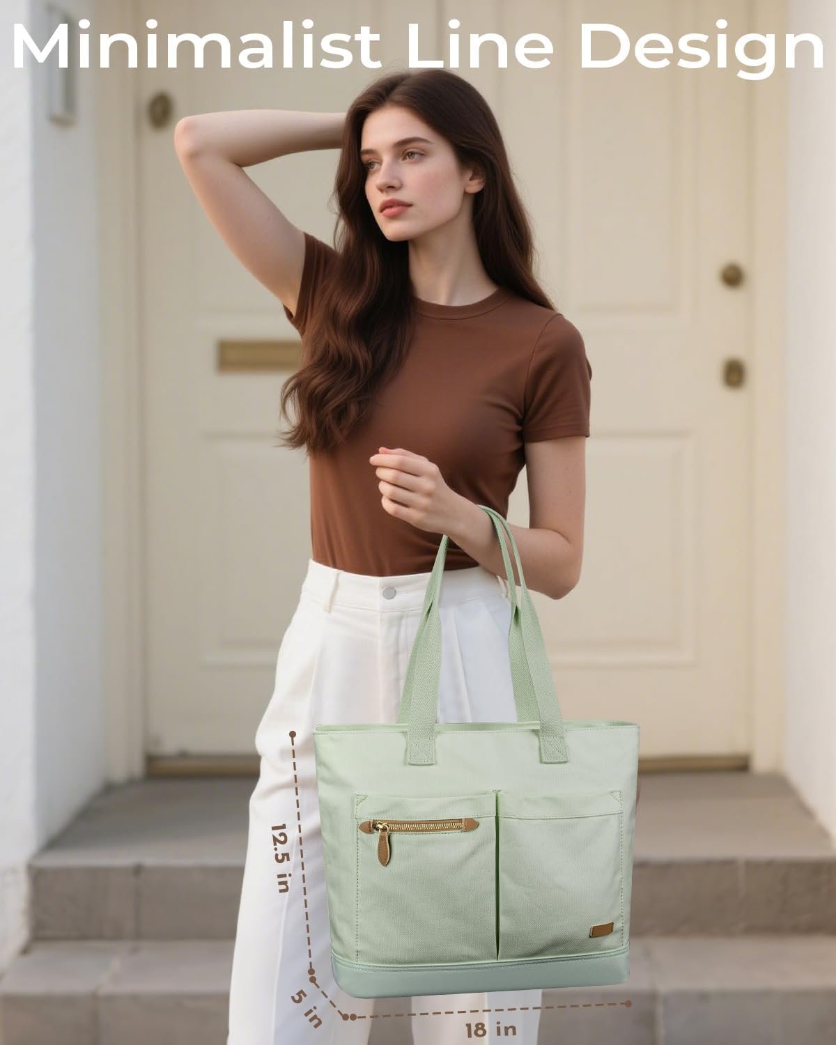 Private Label Large Canvas Tote Bags for Women with Custom Logo Zipper and Pockets Sorority Rush for Work College Travel Manufacturer