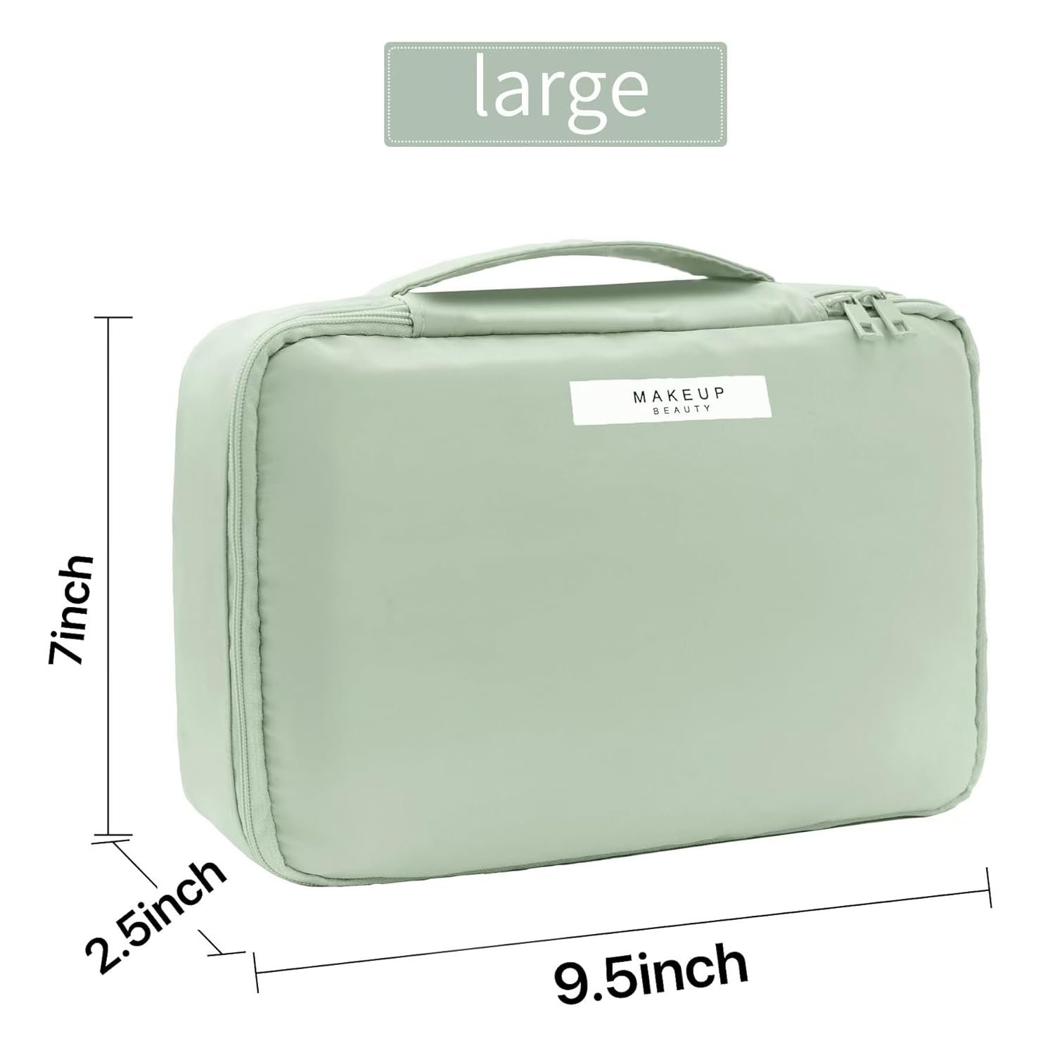 Private Label Travel Makeup Cosmetic Toiletry Bag with Custom Logo from Manufacturer for Women and Men (Green)