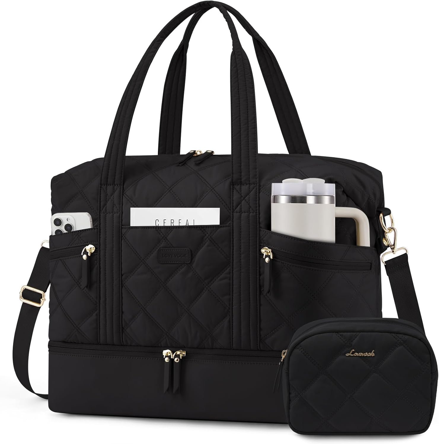 Private Label Lightweight Travel Duffle Bag for Women with Shoe Compartment, Custom Logo 40L Puffer Weekender Gym Personal Item Bag, Overnight Hospital Bag for Labor and Delivery Black Manufacturer Private Label Lightweight Travel Duffle Bag for Women with Shoe Compartment, Custom Logo 40L Puffer Weekender Gym Personal Item Bag, Overnight Hospital Bag for Labor and Delivery Black Manufacturer