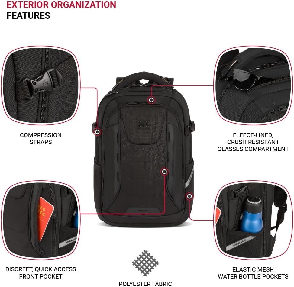 Custom Logo Travel Tech Pro Laptop Backpack – Fits Laptops up to 16” Private Label ScanSmart TSA-Friendly with Multiple Organizer Pockets – Manufacturer Black Custom Logo Travel Tech Pro Laptop Backpack – Fits Laptops up to 16” Private Label ScanSmart TSA-Friendly with Multiple Organizer Pockets – Manufacturer Black