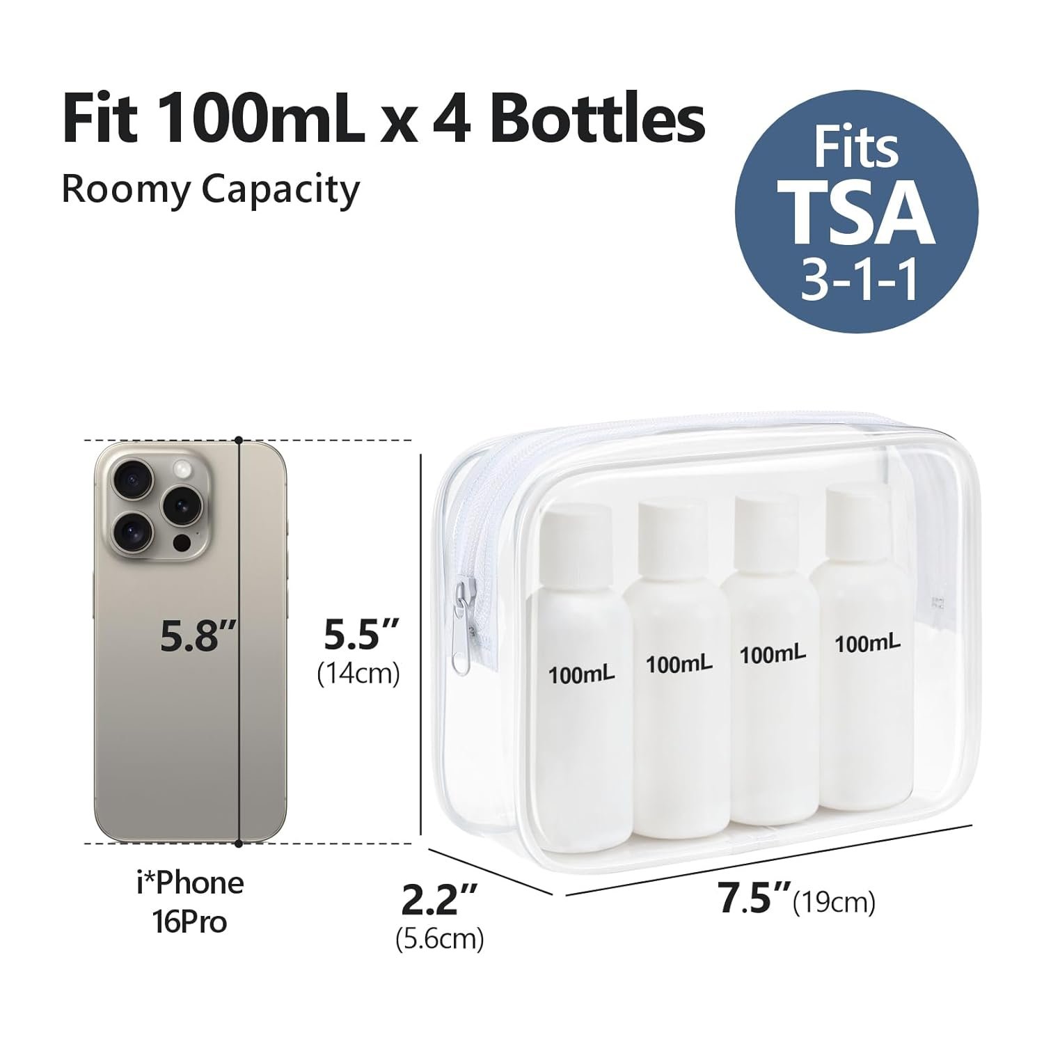 Private Label TSA Approved Clear Toiletry Makeup Bag 3 Pack Medium Quart Size for 3-1-1 Liquids with Custom Logo Metal Smooth Zipper Unisex Travel Airport Airline Compliant Manufacturer White Private Label TSA Approved Clear Toiletry Makeup Bag 3 Pack Medium Quart Size for 3-1-1 Liquids with Custom Logo Metal Smooth Zipper Unisex Travel Airport Airline Compliant Manufacturer White