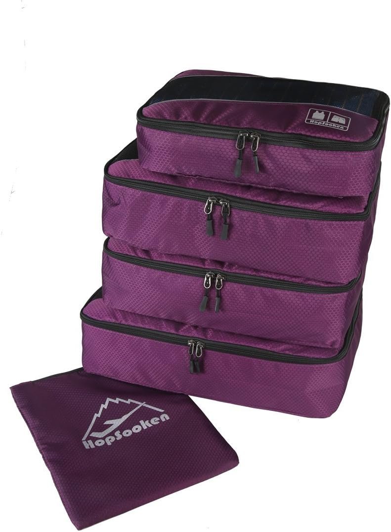 Custom Logo 5 Set Packing Cubes for Large Travel Suitcases Private Label Luggage Organizers 4 Cubes 1 Laundry Pouch Manufacturer