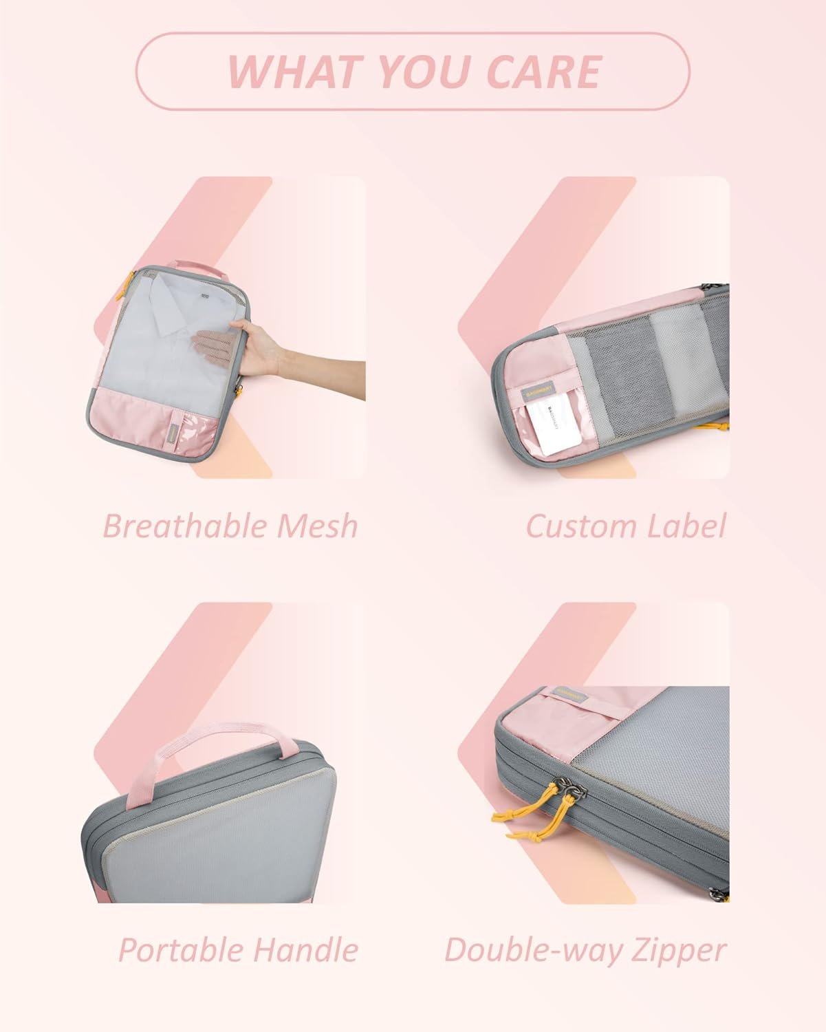 Private Label 6 Set/4 Set/2 Set Compression Packing Cubes Lightweight Durable Luggage Organizers Custom Logo Space Saver Travel Essentials Manufacturer