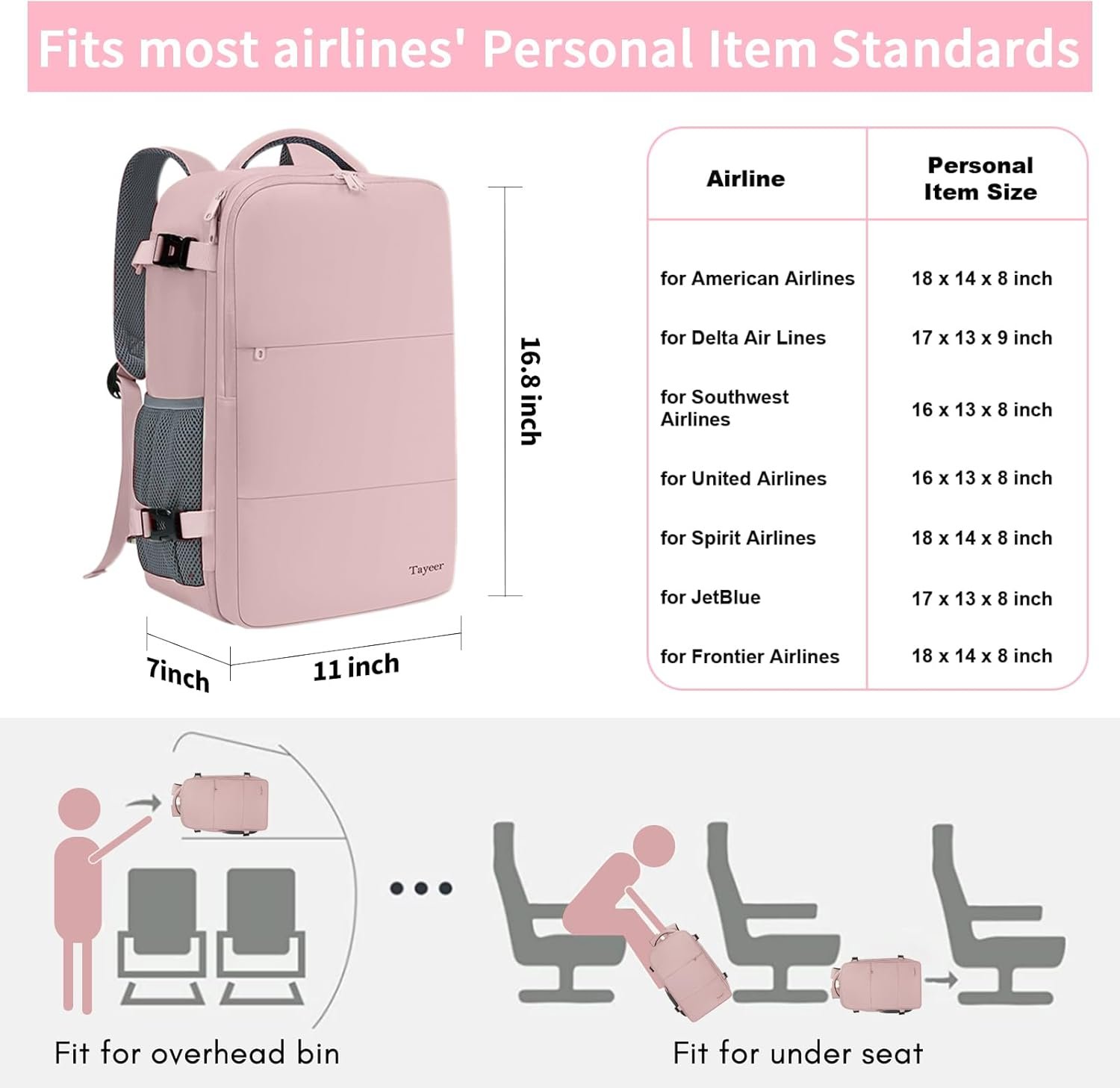 Private Label Travel Backpack for Women Carry On with USB Charging Port and Shoe Pouch Custom Logo TSA 15.6 Inch Laptop Flight Approved Nurse Bag Casual Daypack Weekender Business Hiking Supplier Pink