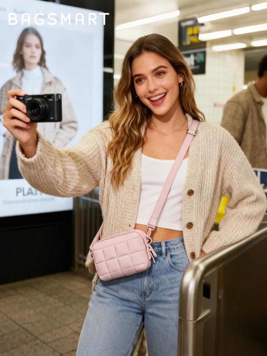 Custom Logo Protective Puffy Digital Camera Case with 2 Carrying Ways Lightweight & Waterproof Private Label Small Camera Bag for Canon PowerShot G7X Mark II/III/Sony DSCW800/DSCW830 Factory - Camel