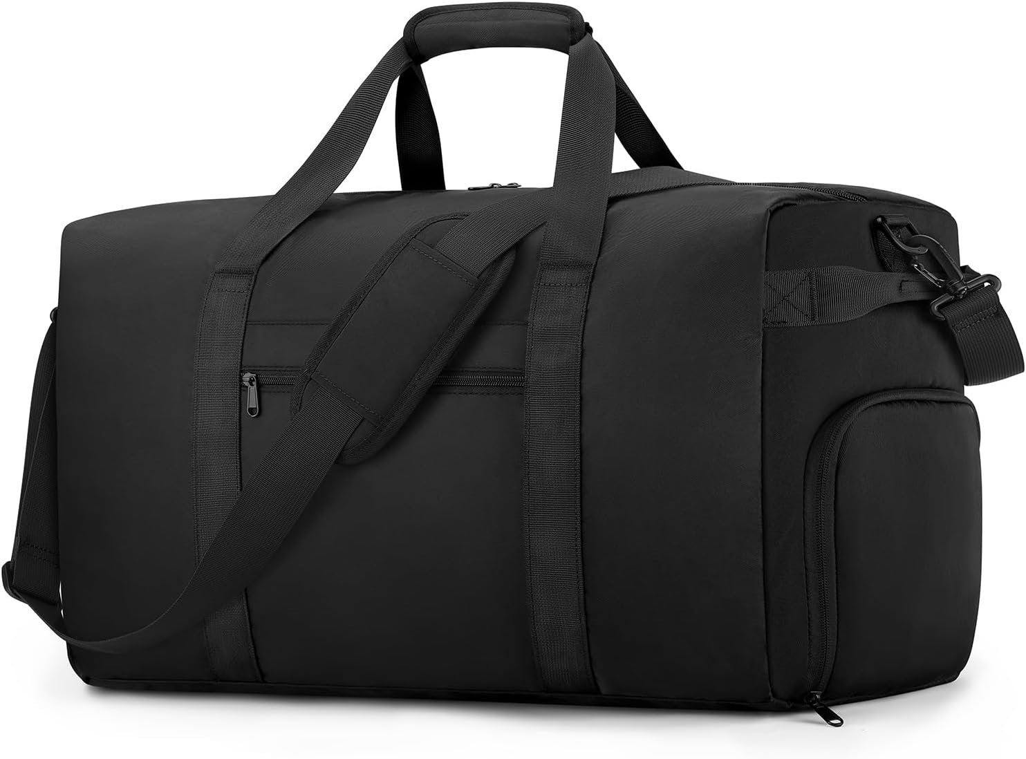 Factory Carry On Luggage 22x14x9 Airline Approved 45L Waterproof Duffel Bag with Shoe Compartment Custom Logo Weekender Overnight Gym Private Label Black Factory Carry On Luggage 22x14x9 Airline Approved 45L Waterproof Duffel Bag with Shoe Compartment Custom Logo Weekender Overnight Gym Private Label Black