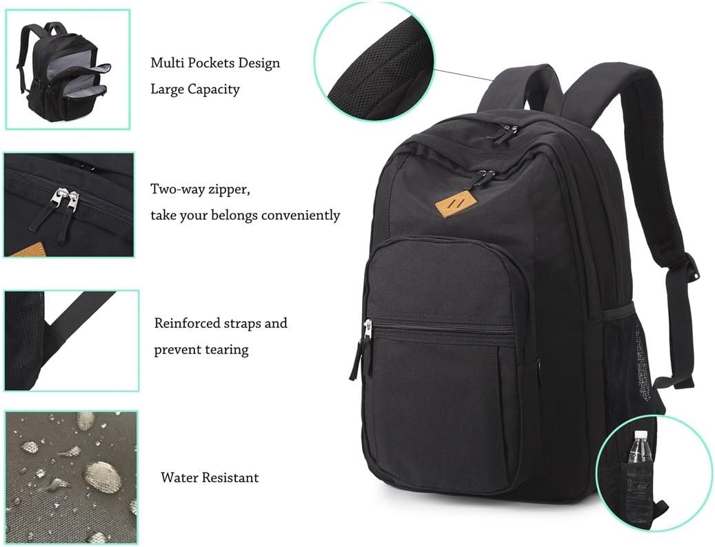 Custom Logo Classical Basic Water Resistant Travel Backpack Private Label for School Bookbag Factory