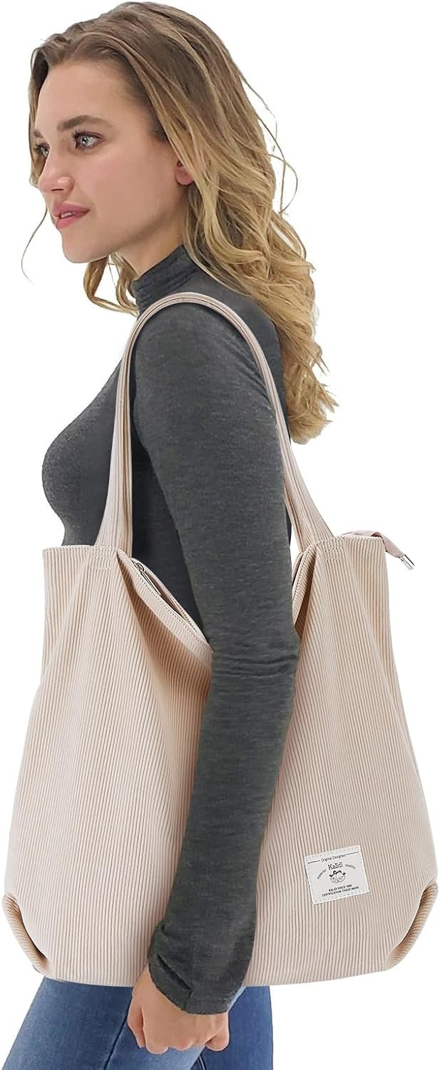Private Label Women's Corduroy Tote Bag Custom Logo Zipper Casual Big Capacity Shoulder Handbag with Pockets Manufacturer Private Label Women's Corduroy Tote Bag Custom Logo Zipper Casual Big Capacity Shoulder Handbag with Pockets Manufacturer