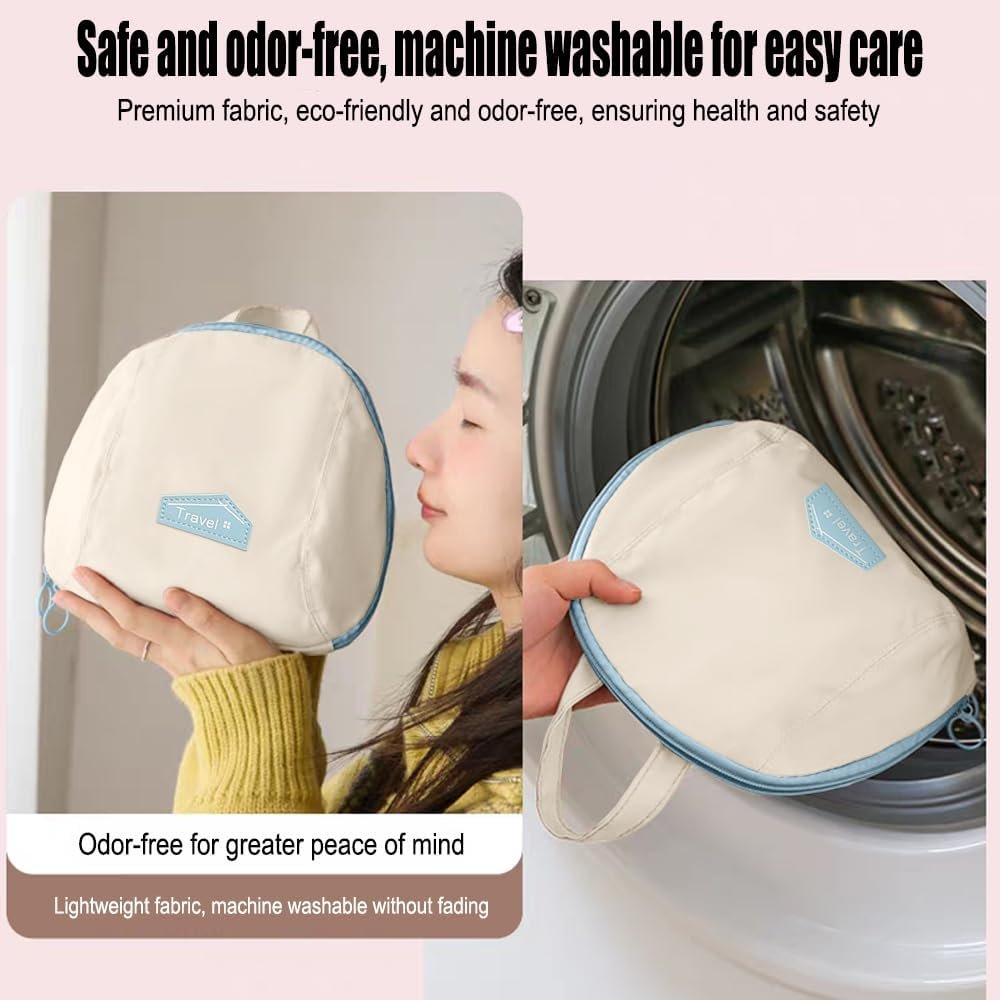 Custom Logo 3-in-1 Underwear Storage Bag Travel Accessories Private Label Foldable Packing Organizers for Lingerie and Underclothes Factory Blue