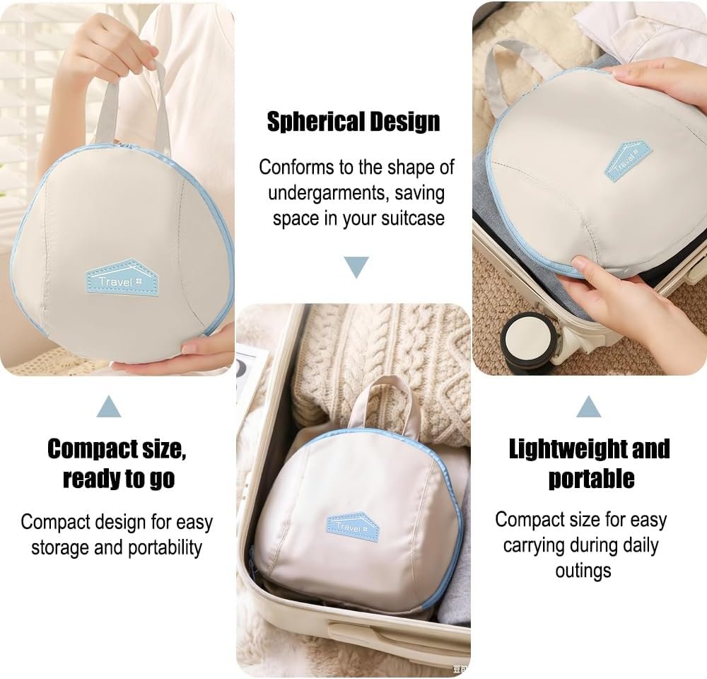 Custom Logo 3-in-1 Underwear Storage Bag Travel Accessories Private Label Foldable Packing Organizers for Lingerie and Underclothes Factory Blue