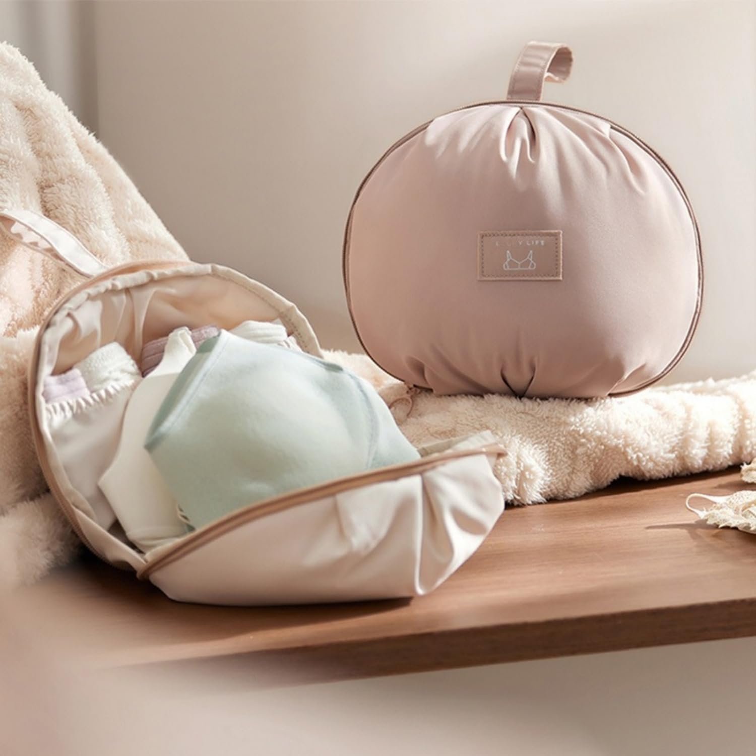 Private Label Travel Underwear Organizer Bag Factory Multi-Layer Separated Pockets Lightweight Hanging Custom Logo Suitcase Pouch for Bras Panties Socks Pink Private Label Travel Underwear Organizer Bag Factory Multi-Layer Separated Pockets Lightweight Hanging Custom Logo Suitcase Pouch for Bras Panties Socks Pink