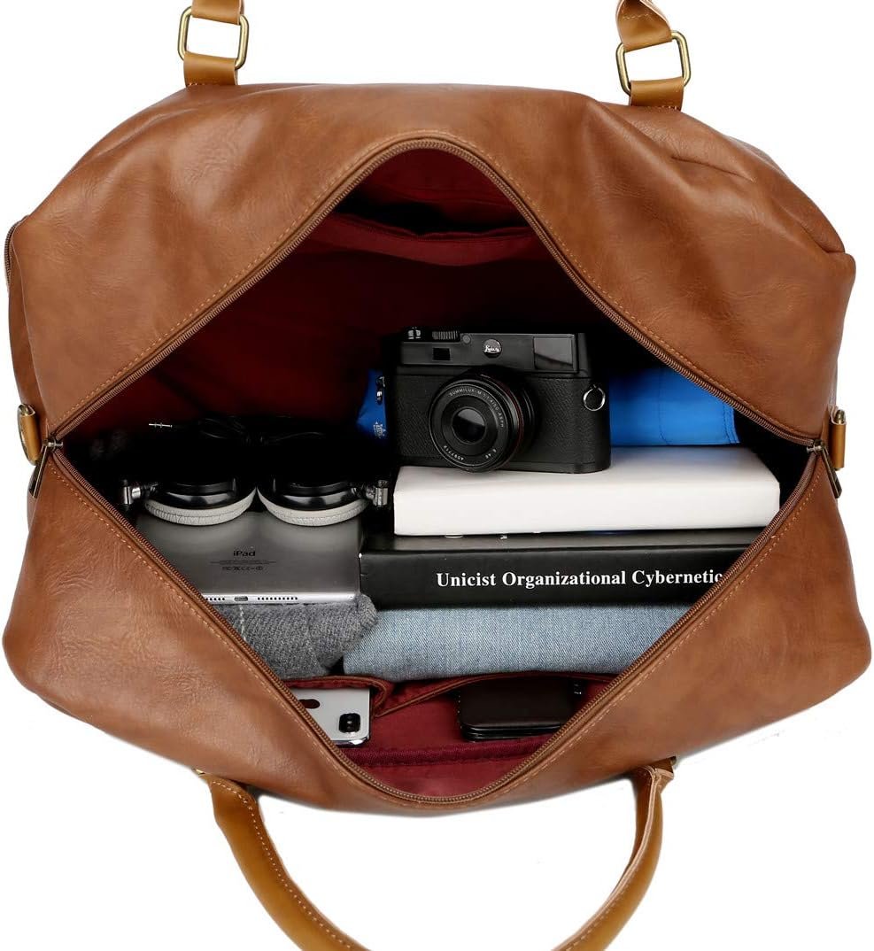 Manufacturer Vegan Leather Large Carry-On Duffel Tote Weekender Overnight Bag Private Label with Shoe Compartment Custom Logo