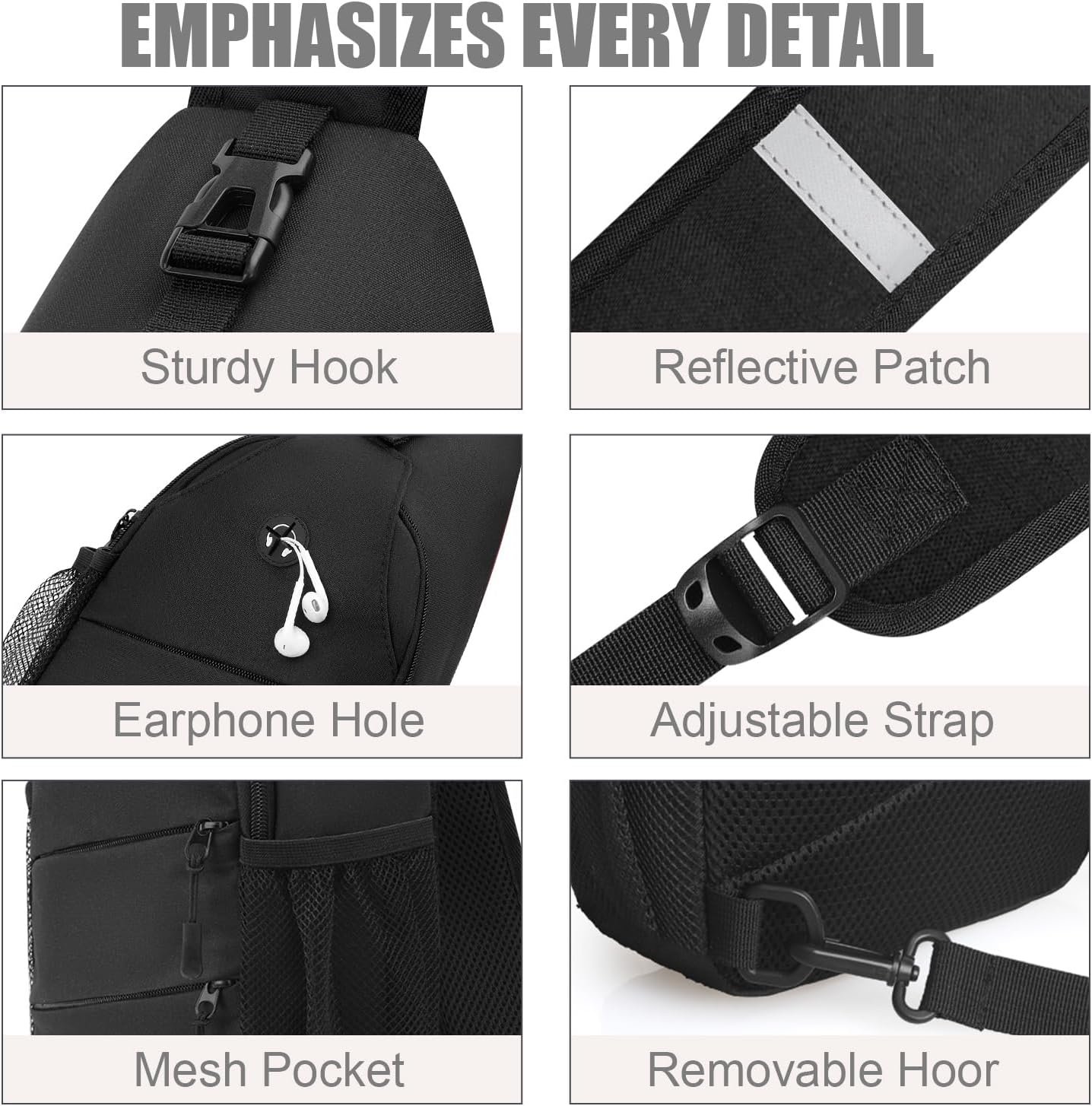 Manufacturer Crossbody Bags for Women & Men - Private Label Trendy Sling Chest Backpack with Custom Logo Convertible Shoulder Strap