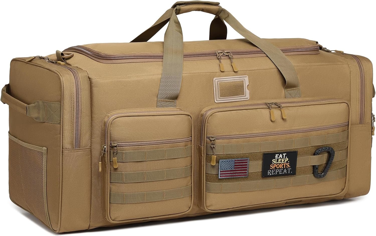 Custom Logo 130L Extra Large Heavy Duty Duffle Bag for Men Travel Sports Gym Equipment Private Label for Hockey Football Soccer Baseball Basketball Team Training 130L Brown from Manufacturer